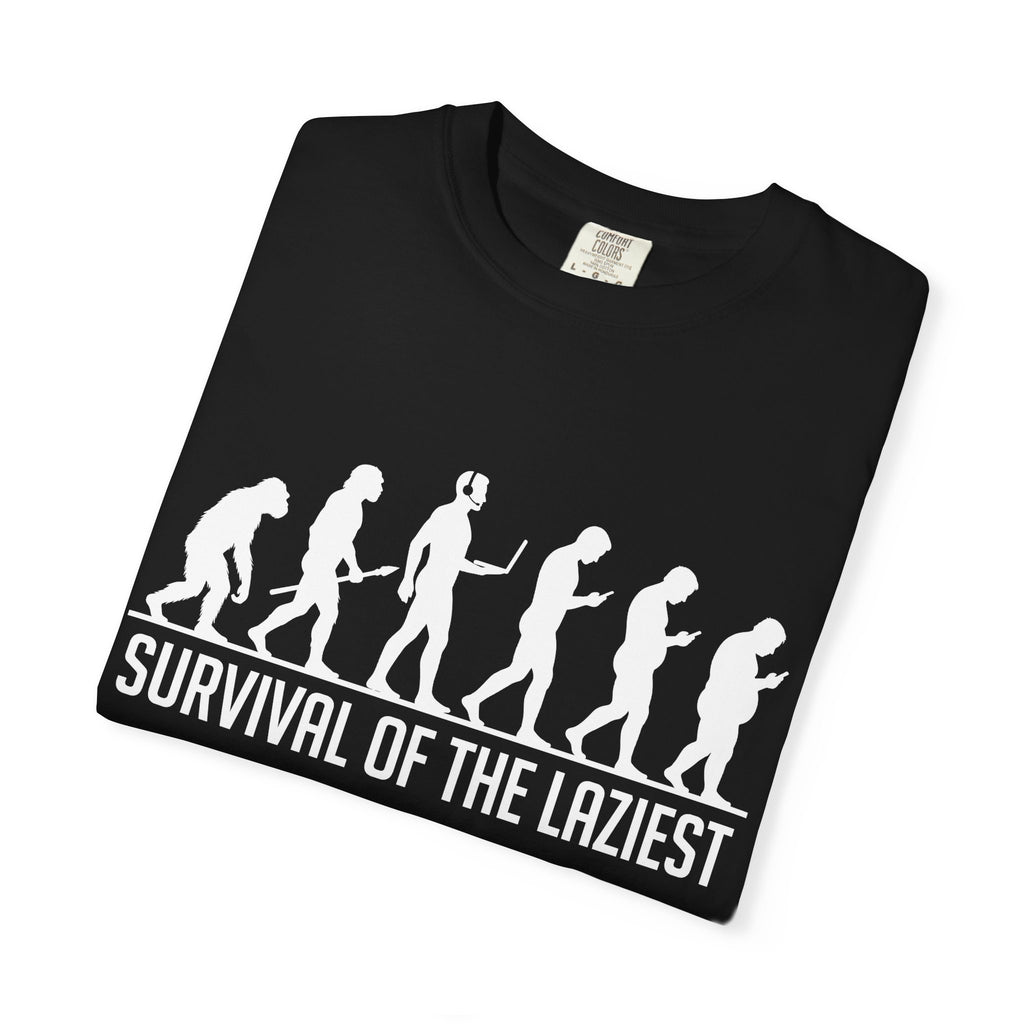Survival of the Laziest T-shirt | Evolution Humorous Graphic Tee