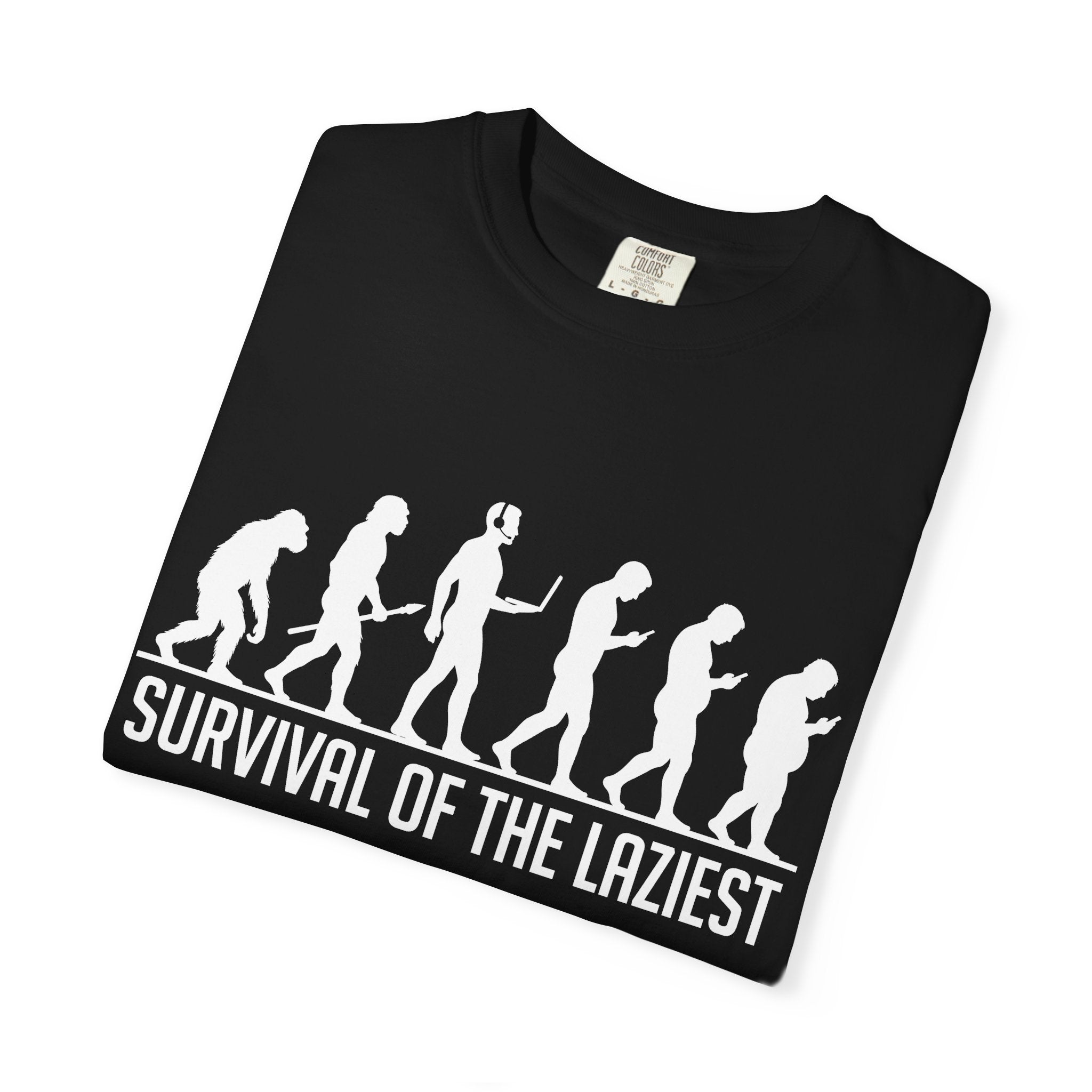 Survival of the Laziest T-shirt | Evolution Humorous Graphic Tee
