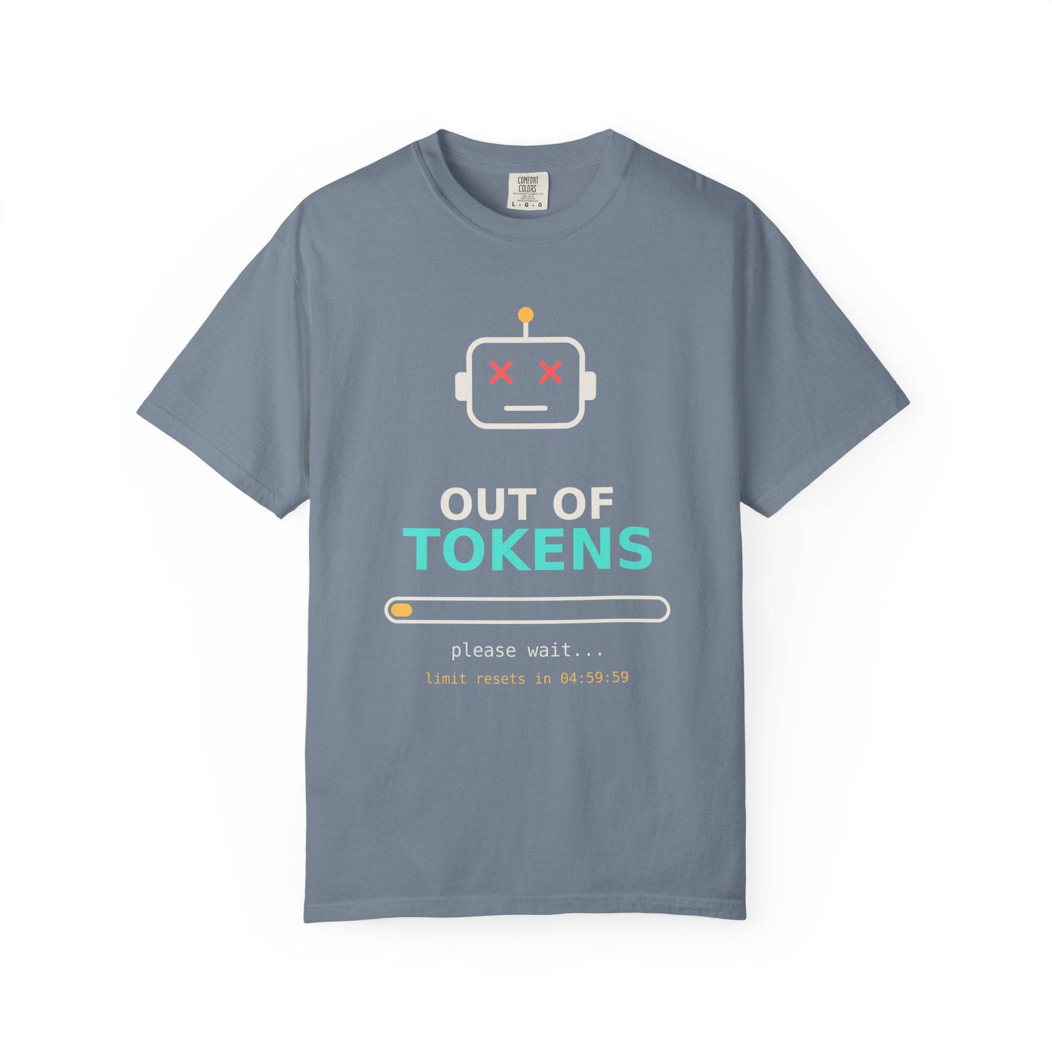 Out of Tokens Funny AI T-Shirt, Prompt Engineer Gift, Programmer Developer Tee, AI Meme Shirt for Coders, Machine Learning Tech Humor
