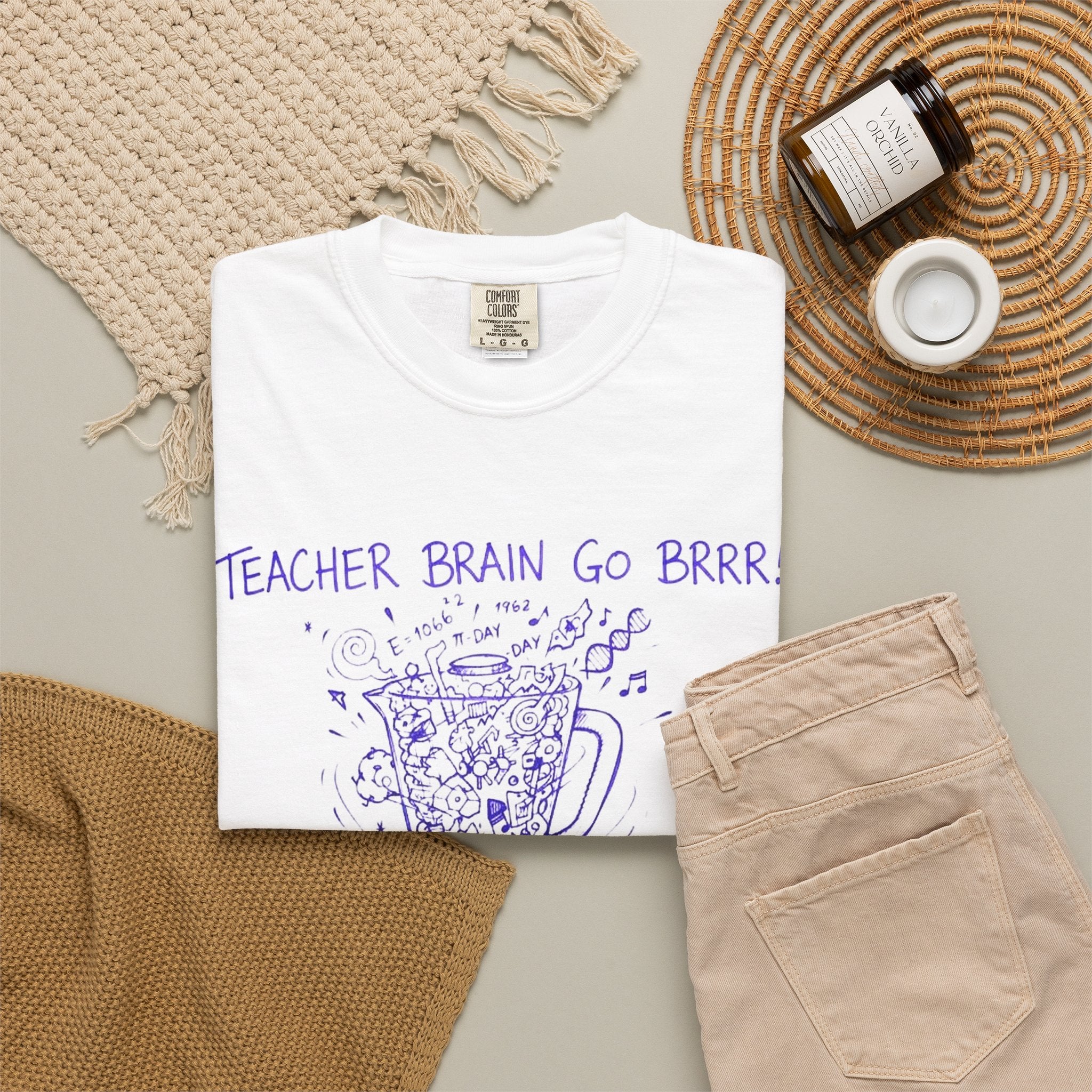 Teacher Brain Go Brrr T-shirt | Funny Teacher Cartoon Tee