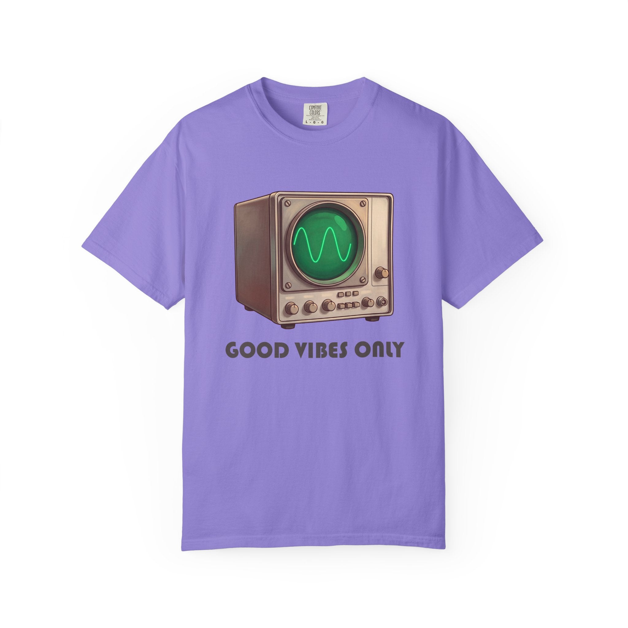 Vintage Oscilloscope Good Vibes Only T-shirt | Retro Electronics Tee