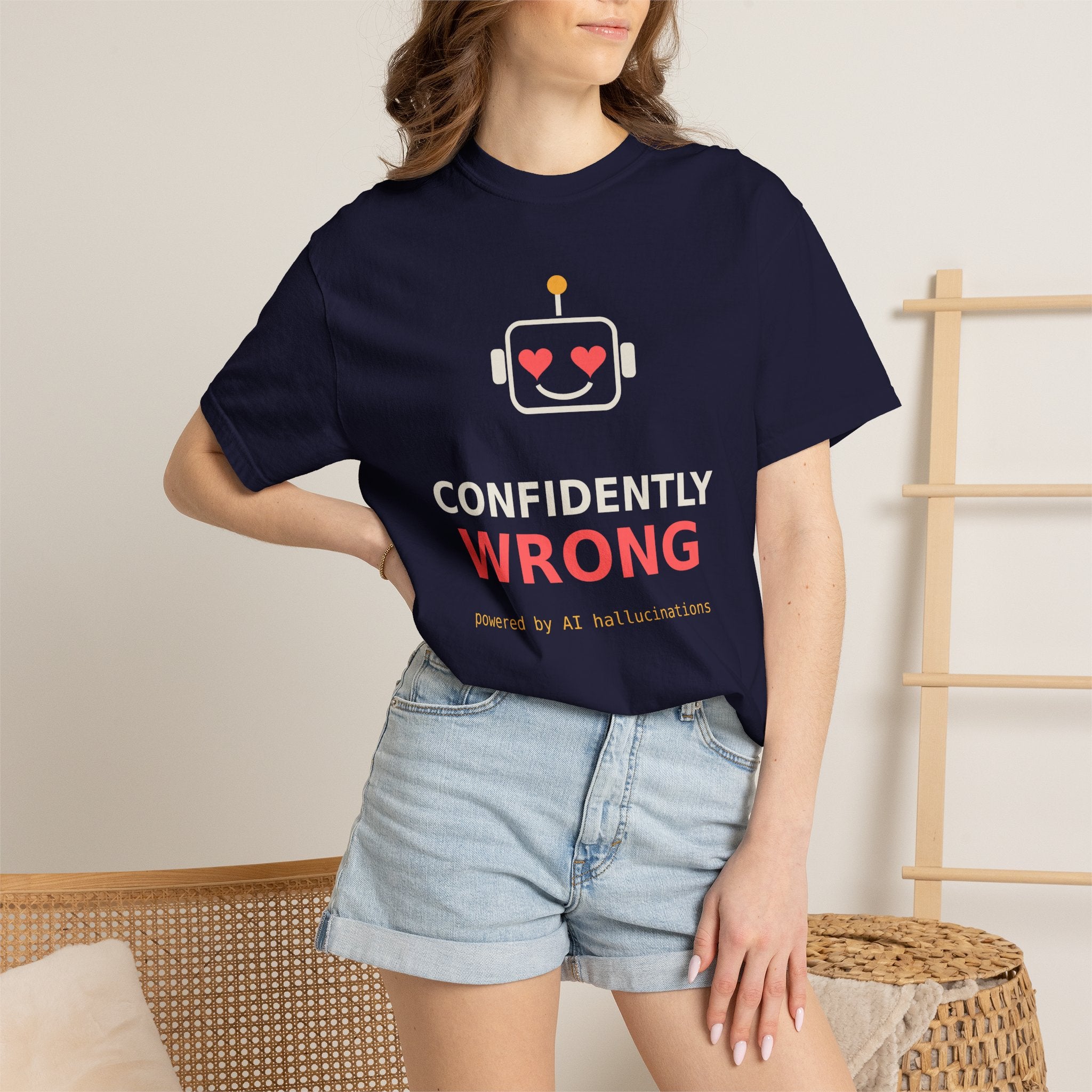 Confidently Wrong Funny AI T Shirt, AI Hallucination Meme Tee, Programmer Gift, Tech Humor Shirt, Chatbot Robot Nerd Gift for Coders