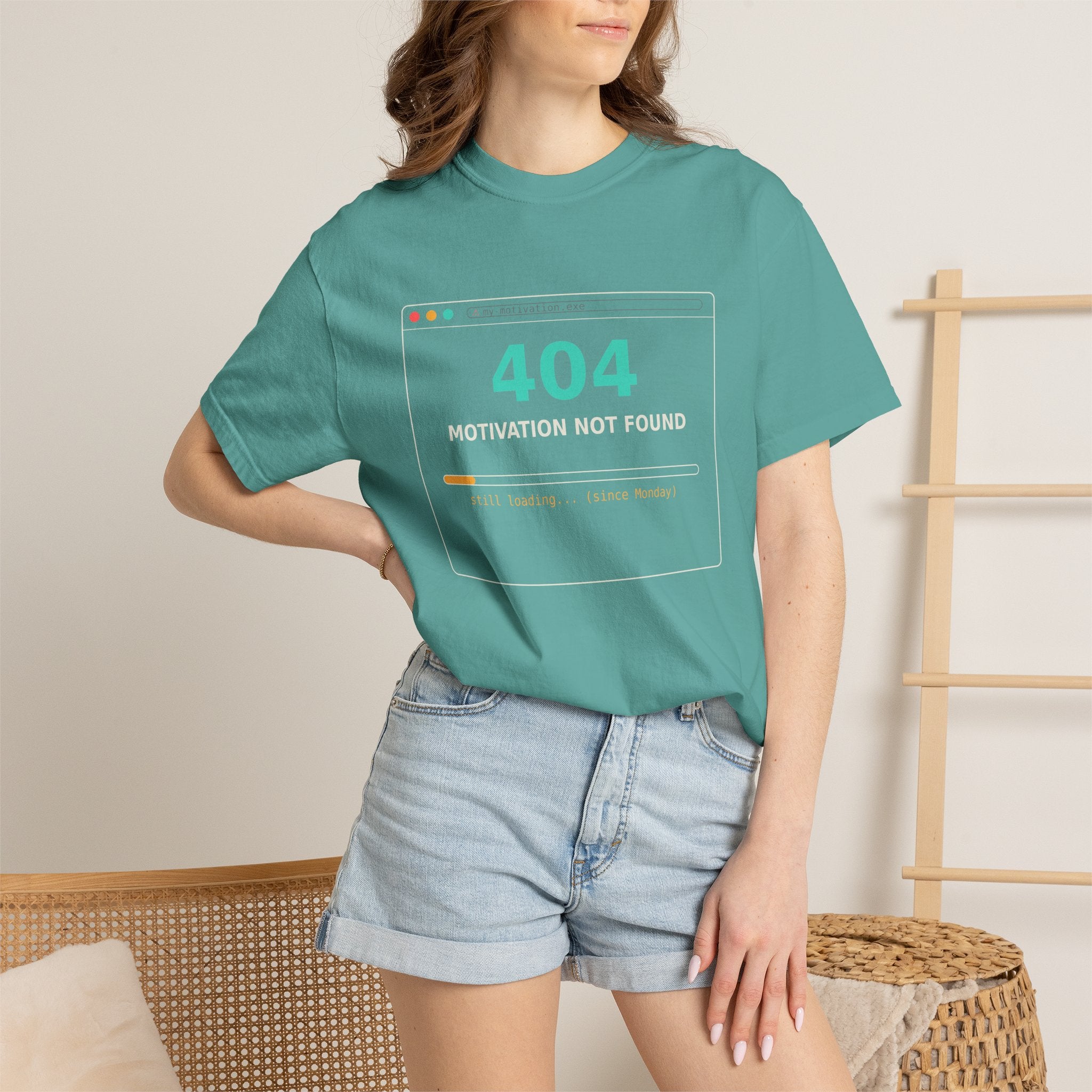 404 Motivation Not Found Funny T Shirt, Sarcastic Meme Tee, Programmer Gift, Tech Humor Shirt, Lazy Monday Nerd Gift for Coders