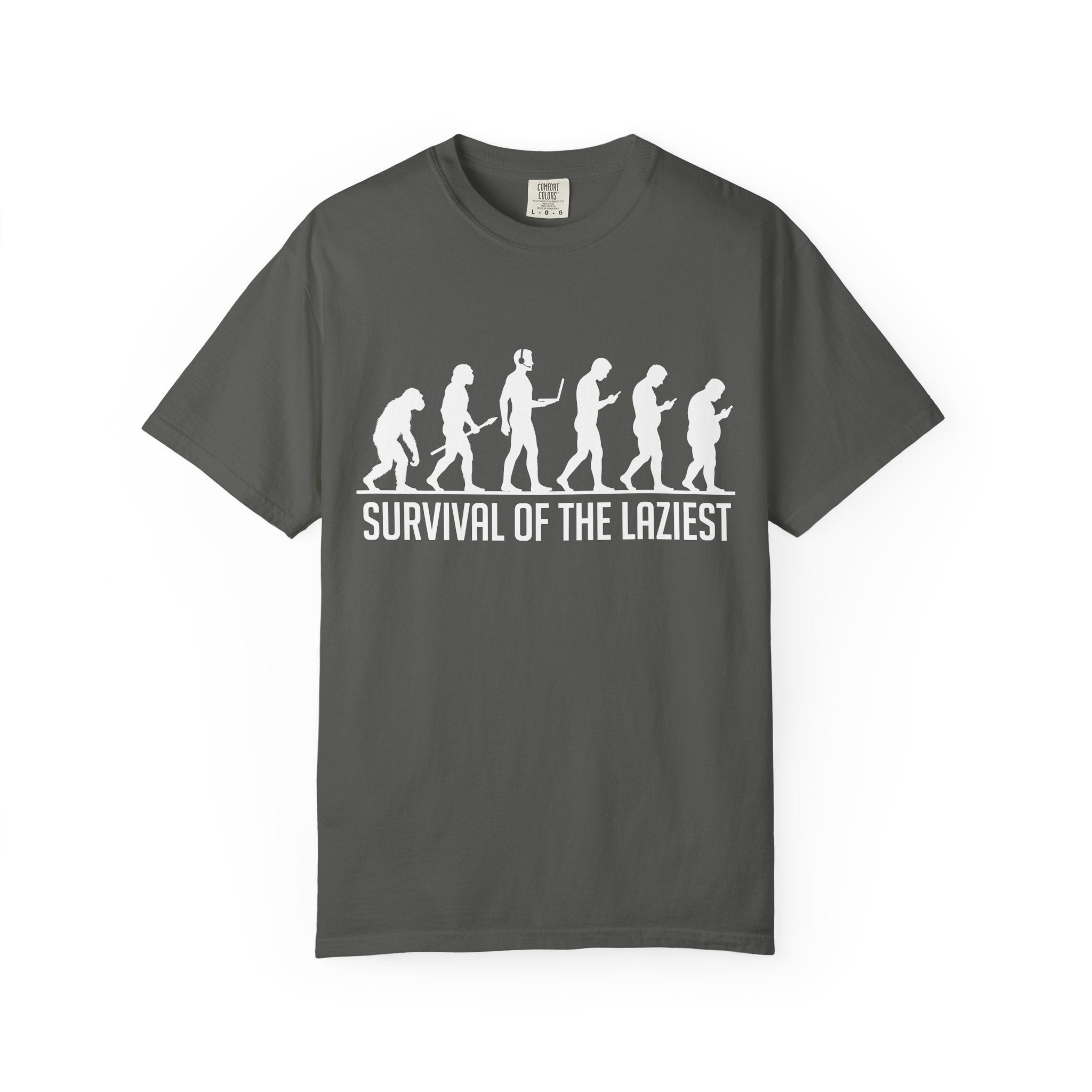 Survival of the Laziest T-shirt | Evolution Humorous Graphic Tee