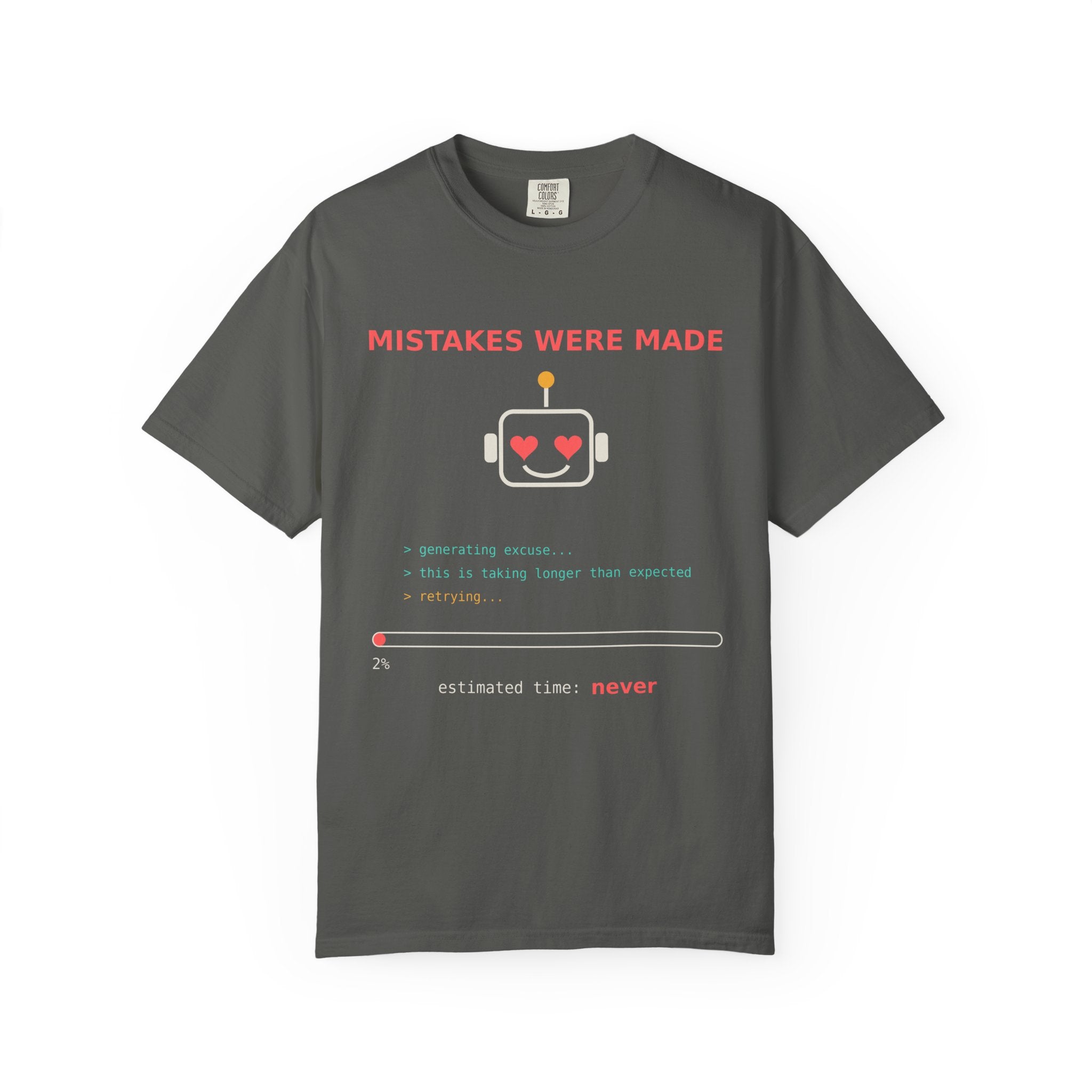 Mistakes Were Made Funny Excuse T-Shirt, AI Generating Excuse Meme Tee, Sarcastic Guilty Humor Shirt, Funny Gift for Him Her, Nerd Tee