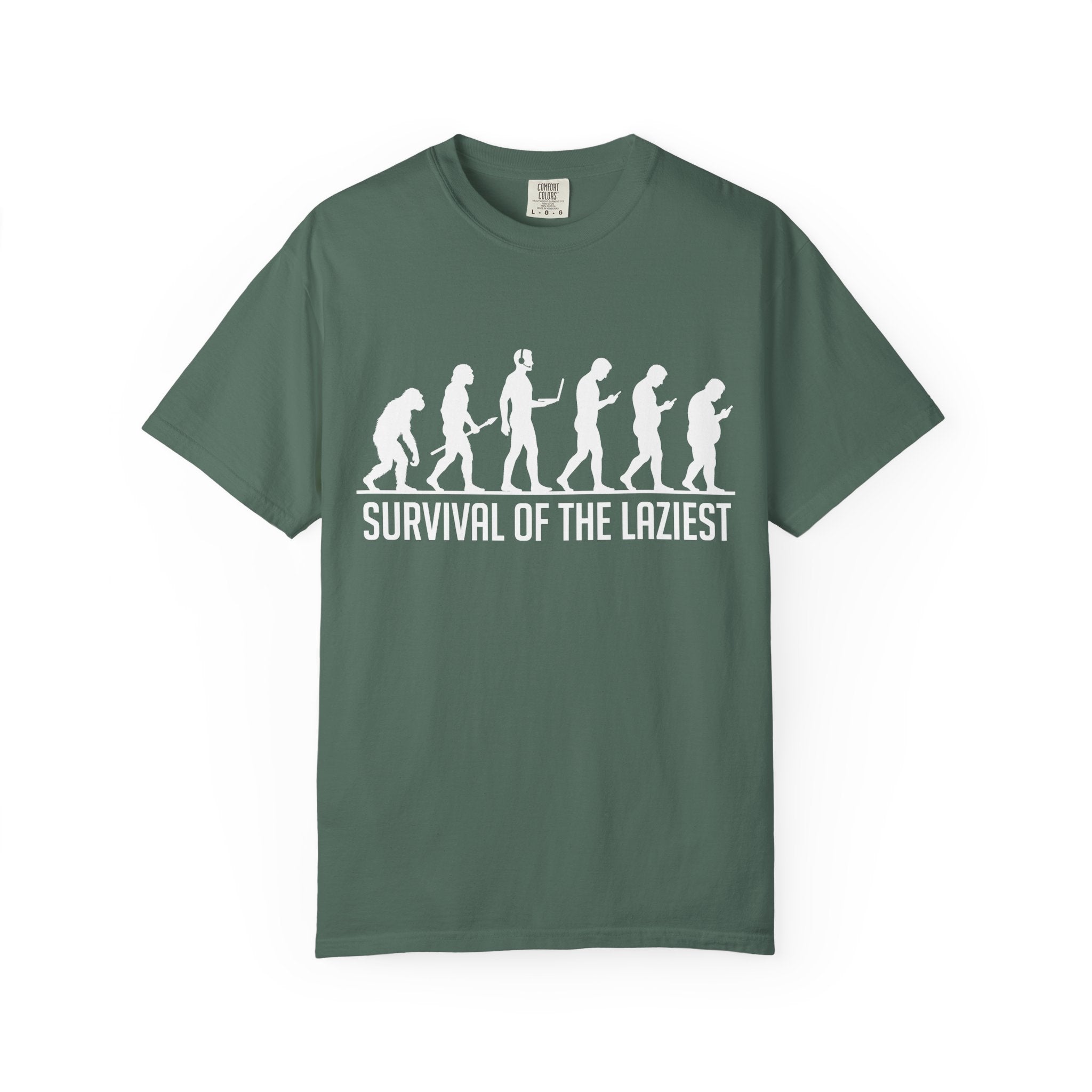 Survival of the Laziest T-shirt | Evolution Humorous Graphic Tee