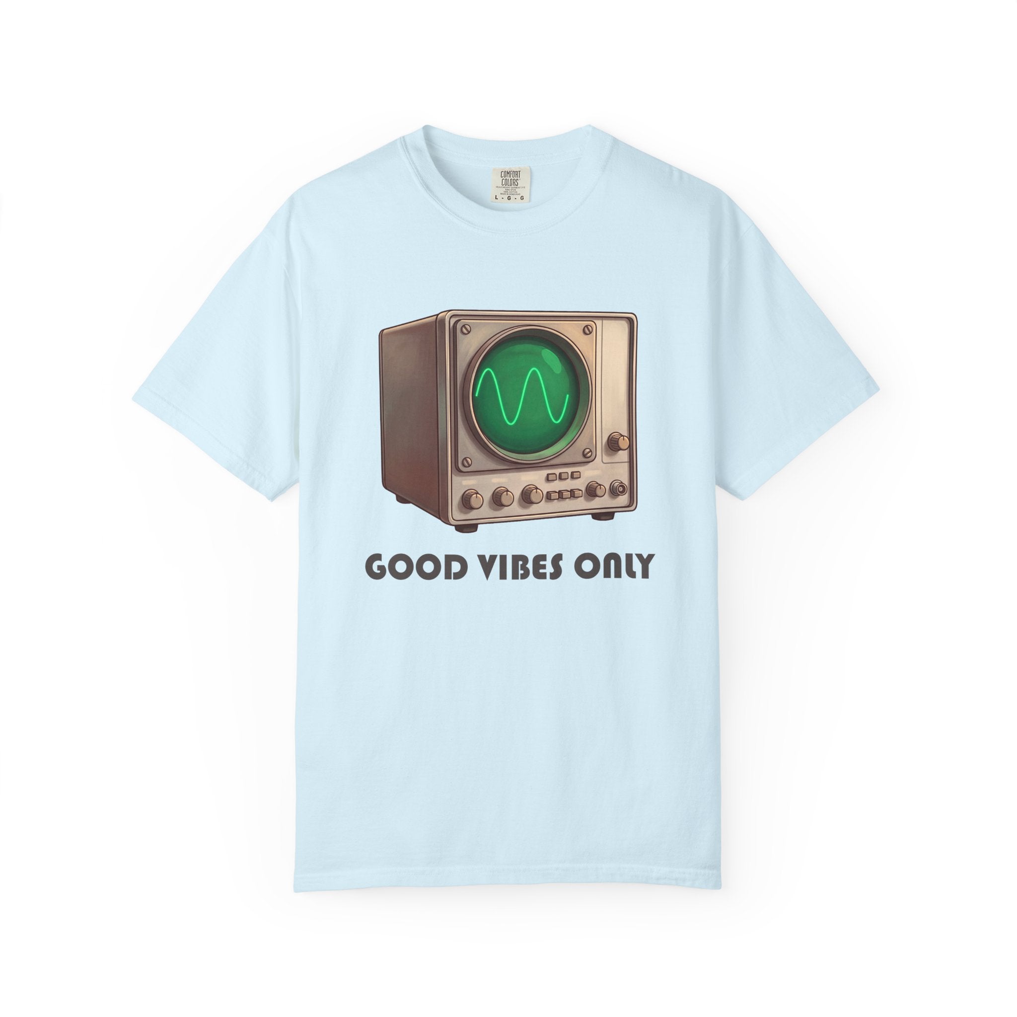 Vintage Oscilloscope Good Vibes Only T-shirt | Retro Electronics Tee