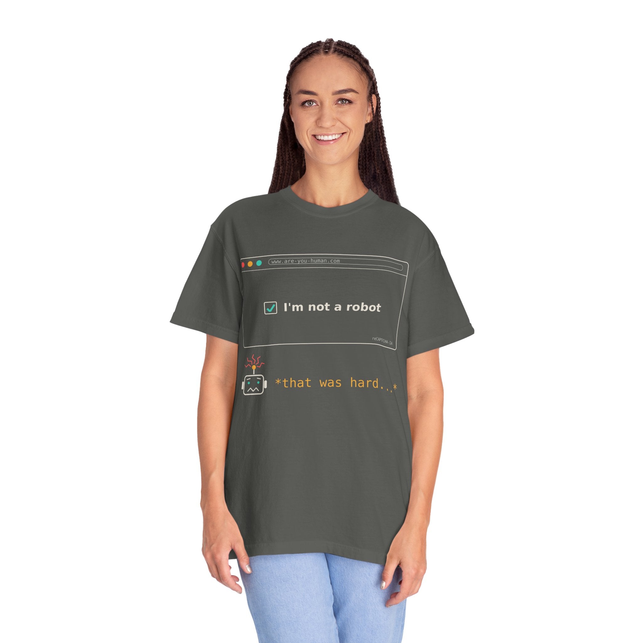 I'm Not a Robot Funny AI T-Shirt, CAPTCHA Meme Tee, Prompt Engineer Gift, Programmer Developer Shirt, AI Humor for Coders and Nerds