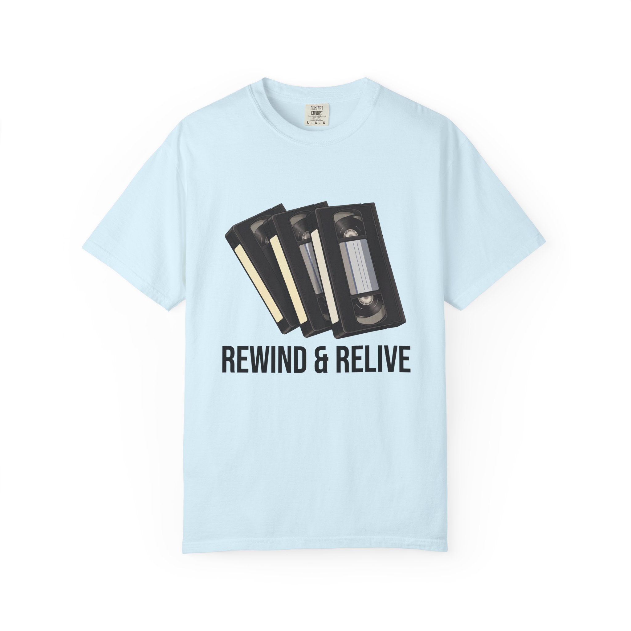 Rewind & Relive VHS Tape T-shirt | Retro Cassette Video Nostalgia
