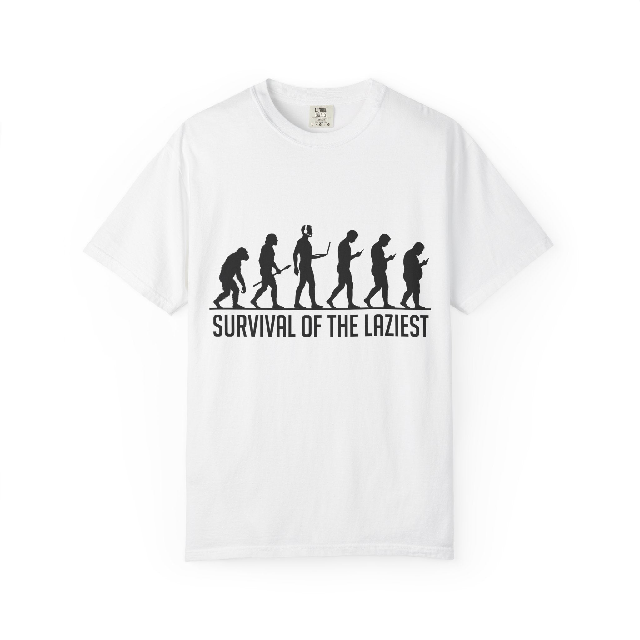 Survival of the Laziest T-shirt | Evolution Humorous Graphic Tee