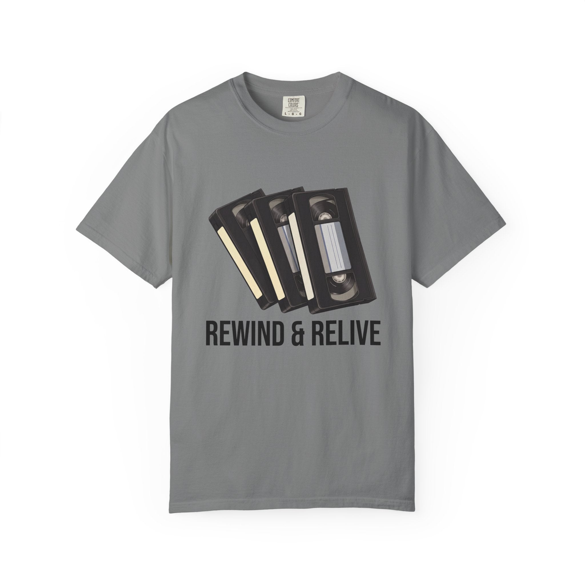 Rewind & Relive VHS Tape T-shirt | Retro Cassette Video Nostalgia