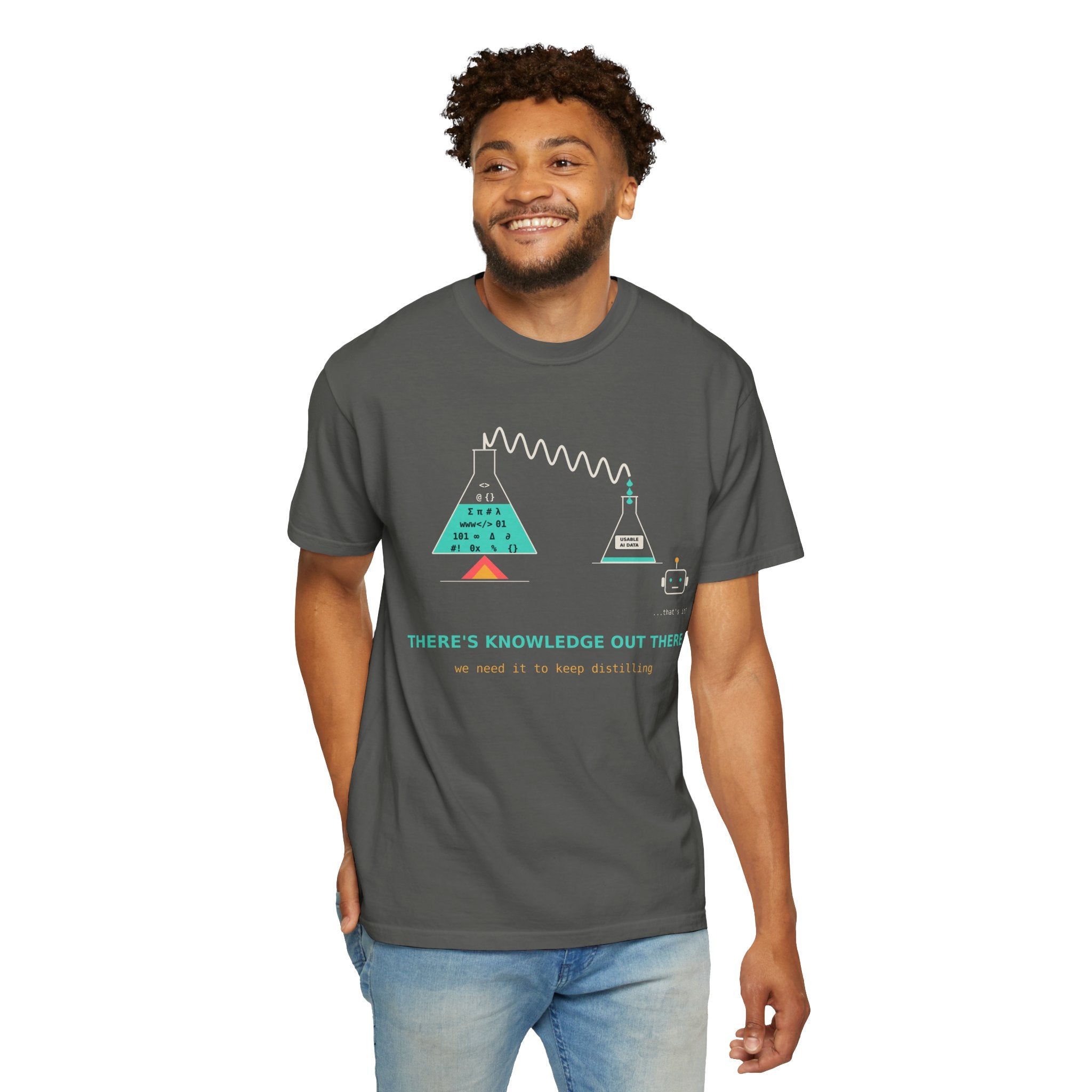 Theres Knowledge Out There Funny AI T-Shirt, Data Science Meme Tee, Machine Learning Gift, Programmer Tech Humor Nerd Shirt for Coders