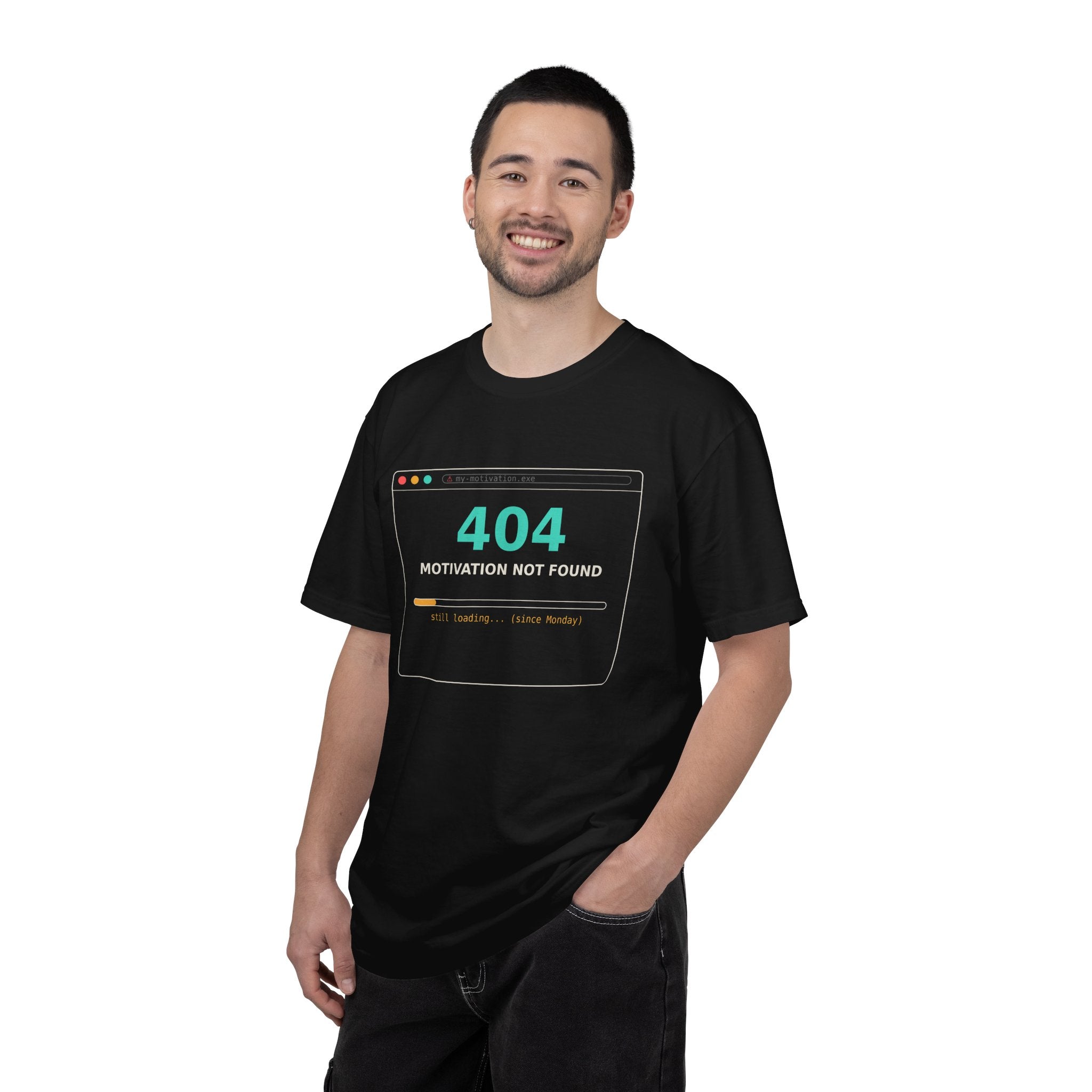 404 Motivation Not Found Funny T Shirt, Sarcastic Meme Tee, Programmer Gift, Tech Humor Shirt, Lazy Monday Nerd Gift for Coders