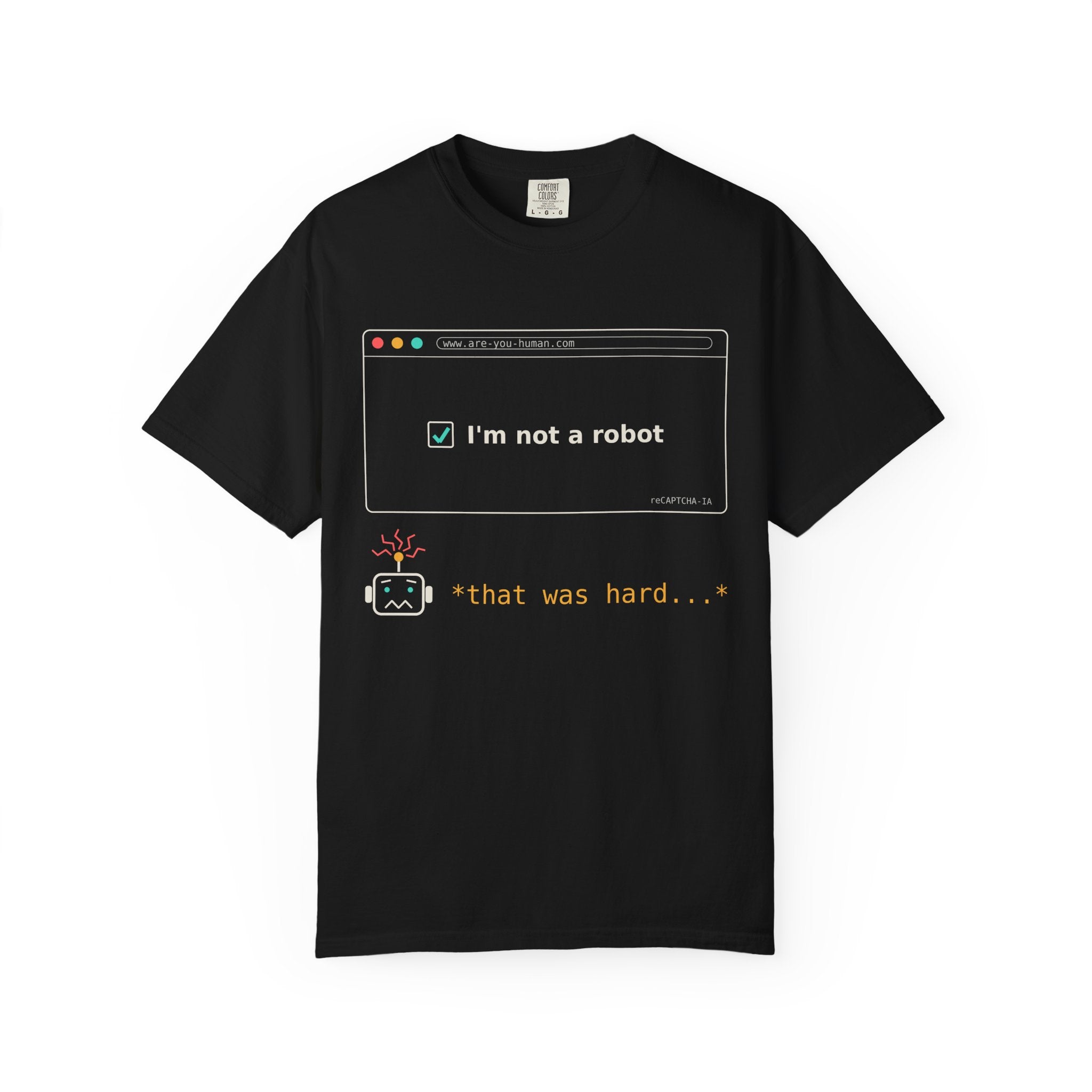 I'm Not a Robot Funny AI T-Shirt, CAPTCHA Meme Tee, Prompt Engineer Gift, Programmer Developer Shirt, AI Humor for Coders and Nerds