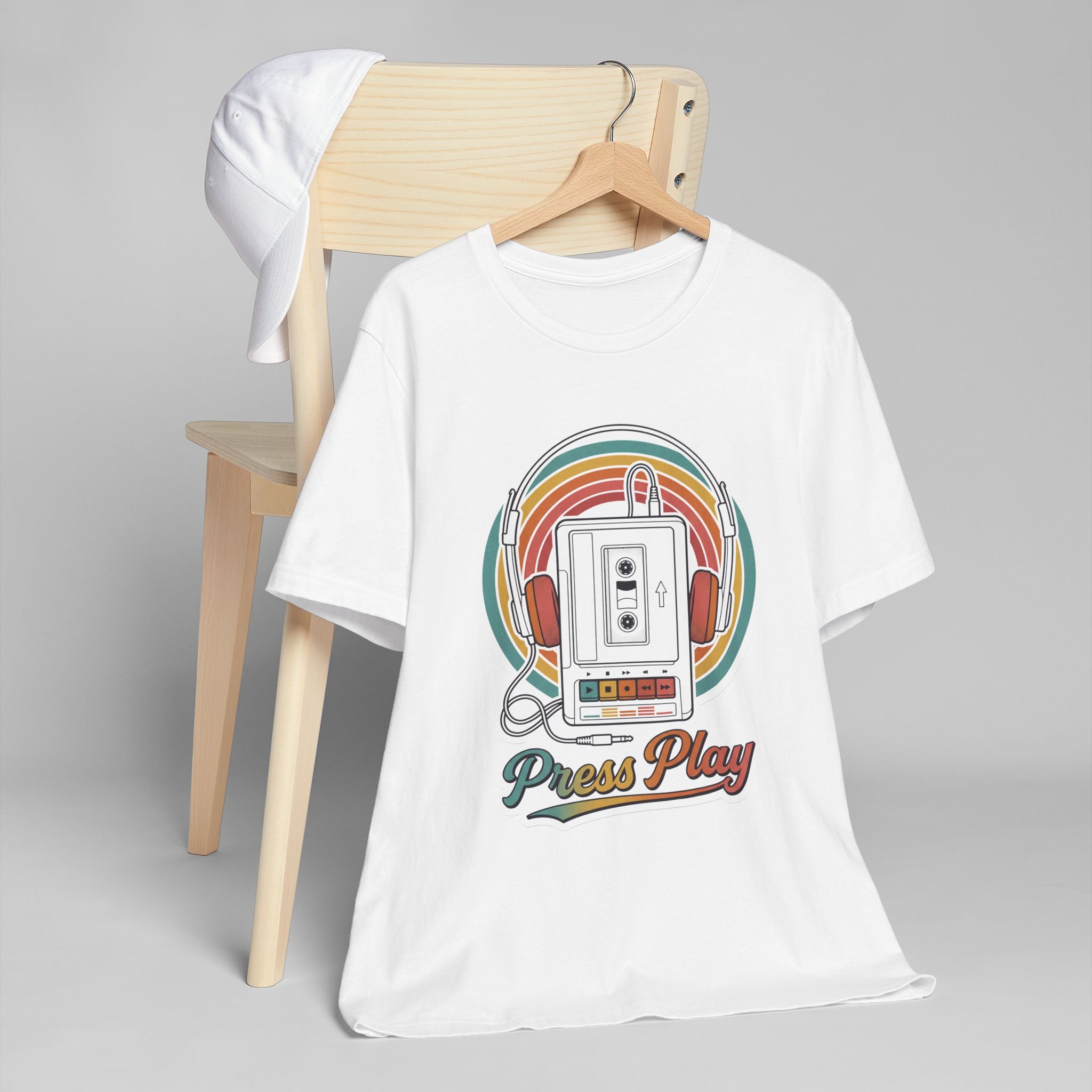 Retro Cassette 'Press Play' T‑Shirt