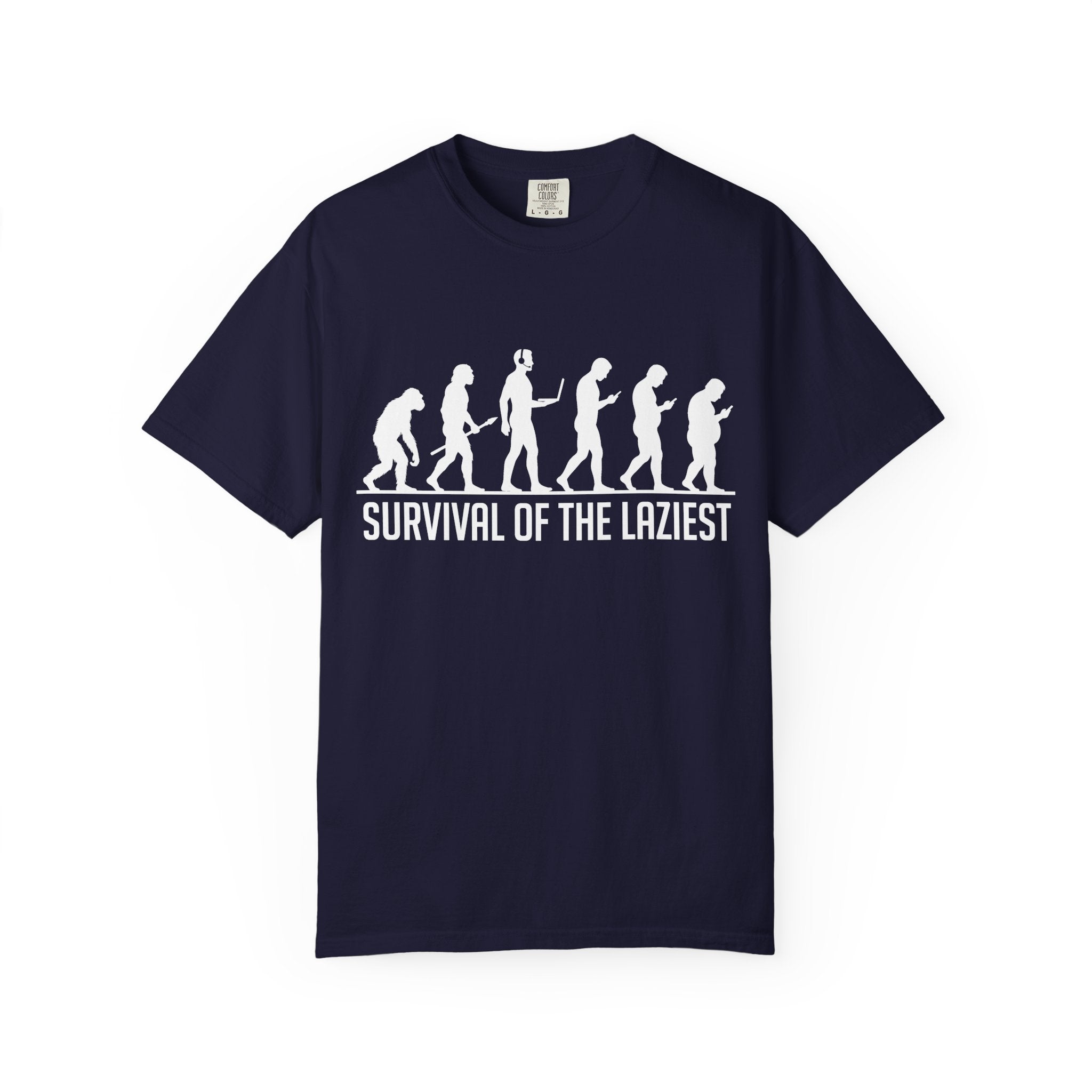 Survival of the Laziest T-shirt | Evolution Humorous Graphic Tee