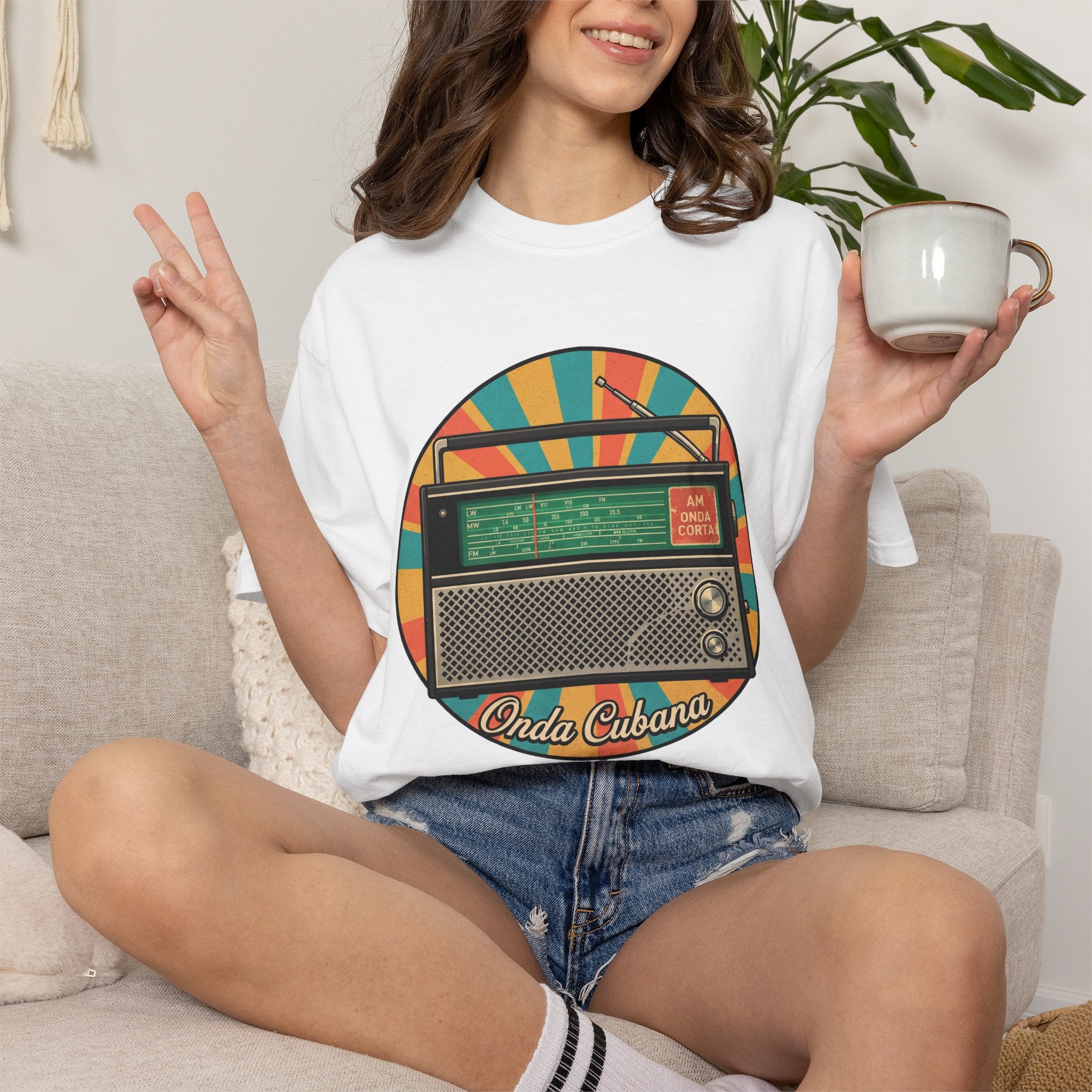 Vintage Radio T-Shirt — Retro 'Olde Cubana' Graphic Tee
