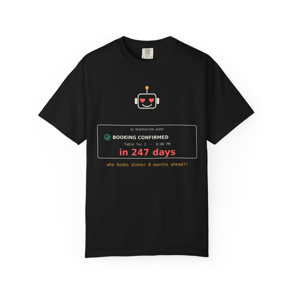 AI Booking Agent Funny Tech T-Shirt, AI Fail Meme Tee, Programmer Gift, Developer Humor Shirt, Software Engineer Nerd Gift