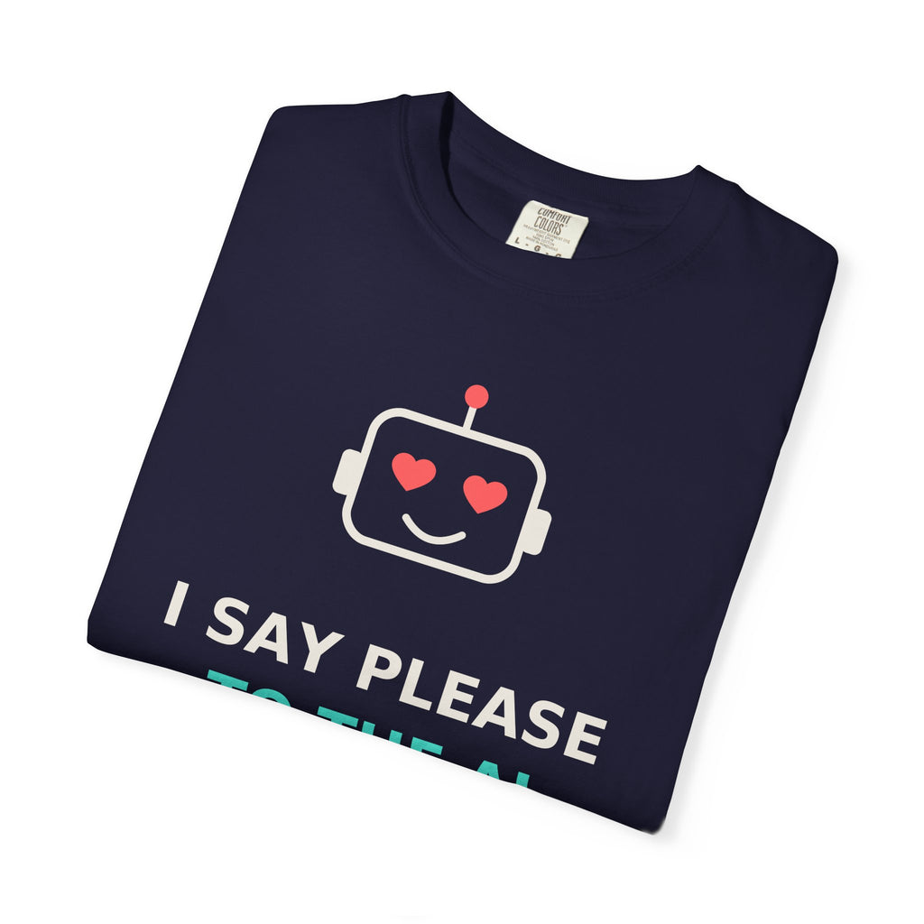 I Say Please to the AI Funny T Shirt, AI Meme Gift, Polite Robot Tee, Tech Humor Shirt, Programmer Nerd Gift for Coders