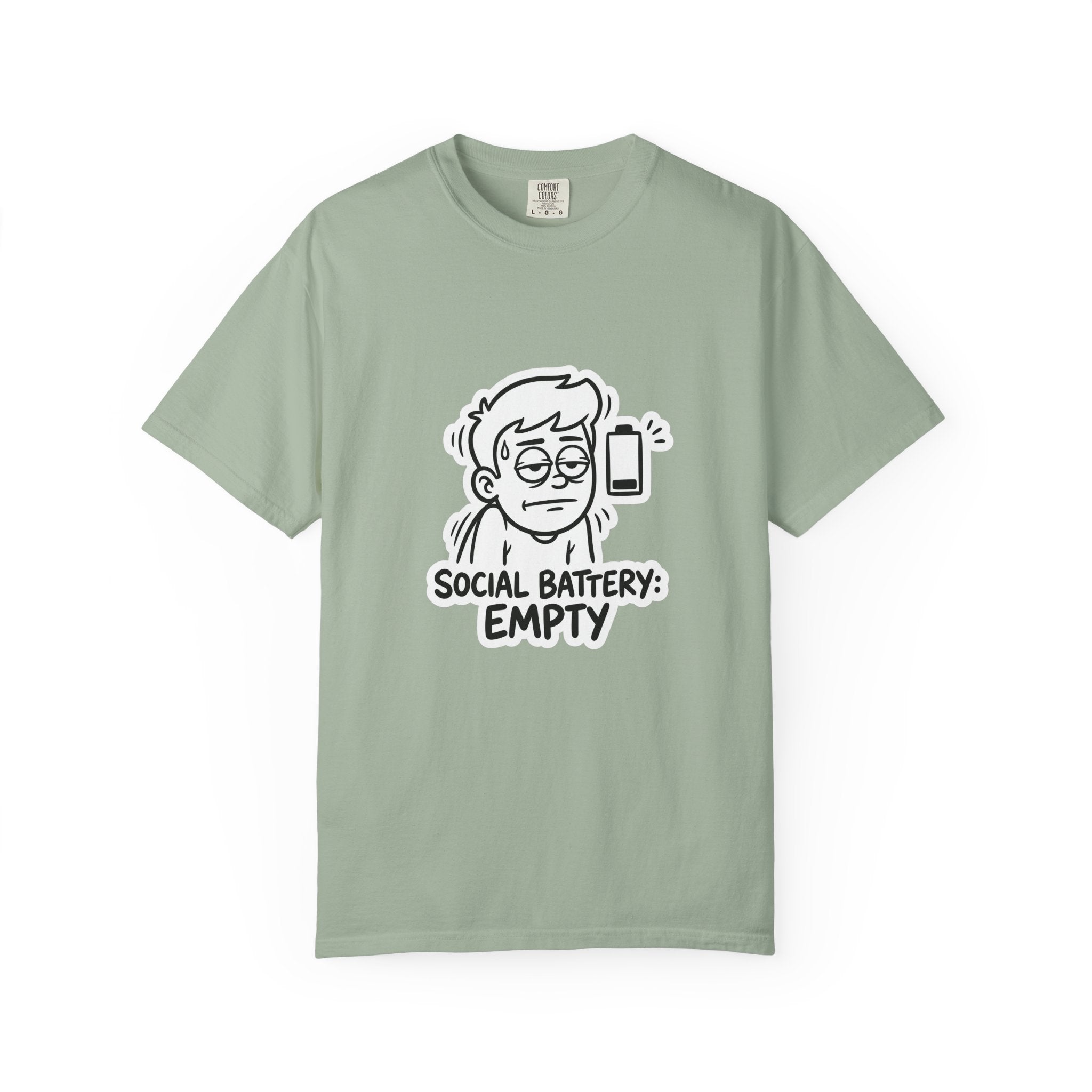 Social Battery Empty T-shirt | Introvert Humor Tee, Low Battery Graphic
