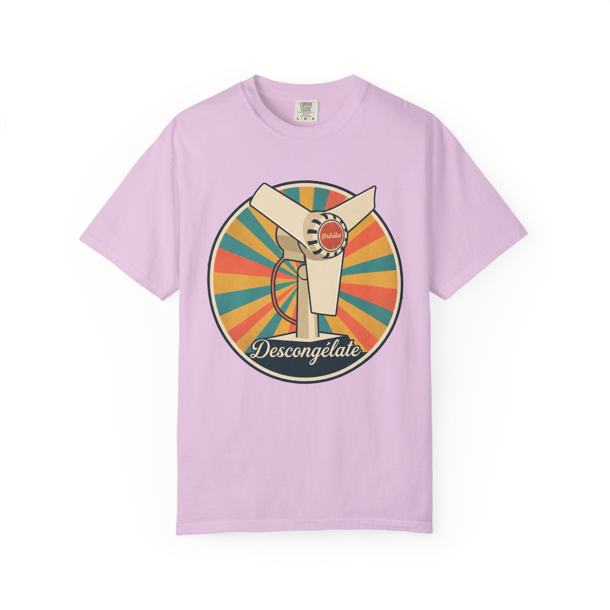 Retro Cuban Fan T-Shirt — "Descongélate" Vintage Tech Graphic Tee