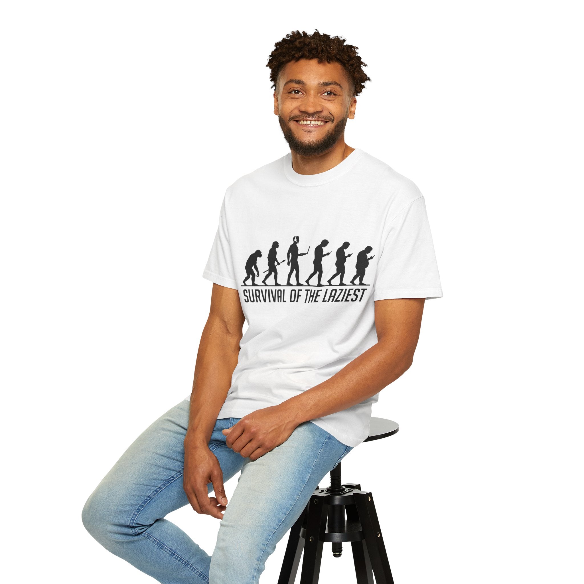 Survival of the Laziest T-shirt | Evolution Humorous Graphic Tee