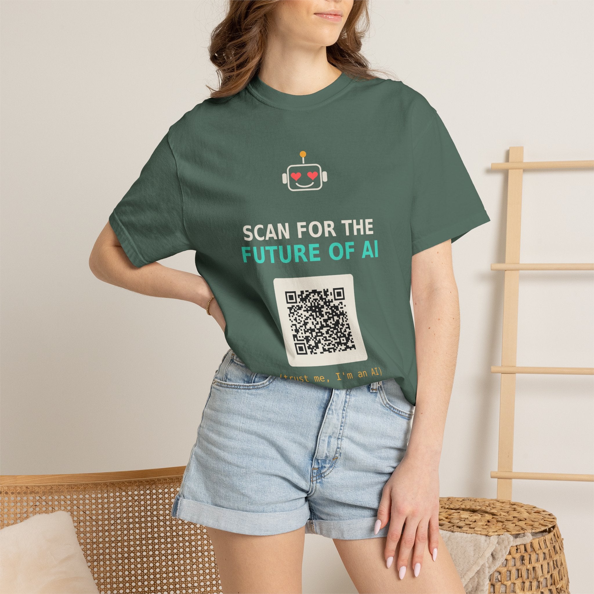 Scan for the Future of AI Funny QR Code T Shirt, Prank Meme Tee, Programmer Gift, Tech Humor Shirt, Nerd Gift for Coders and AI Fans