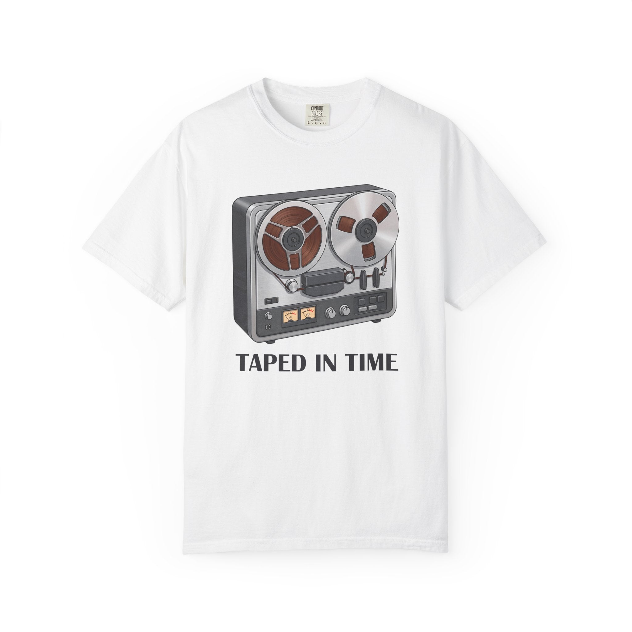 Taped In Time Reel-to-Reel Tape Recorder T-shirt | Vintage Audio Tee