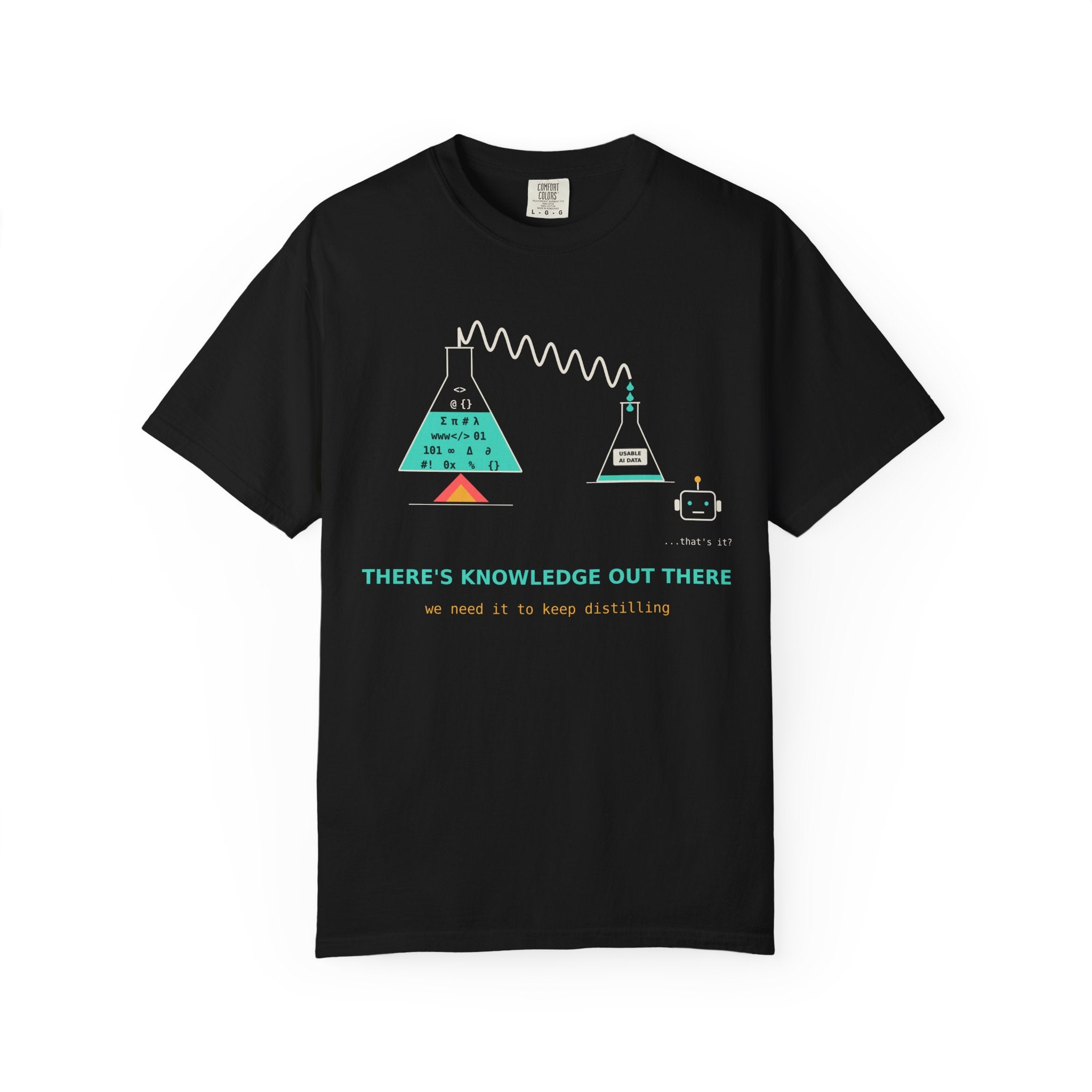 Theres Knowledge Out There Funny AI T-Shirt, Data Science Meme Tee, Machine Learning Gift, Programmer Tech Humor Nerd Shirt for Coders