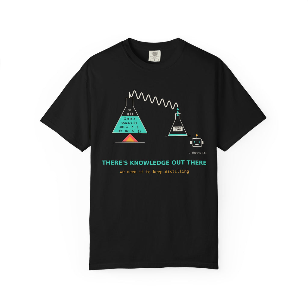 Theres Knowledge Out There Funny AI T-Shirt, Data Science Meme Tee, Machine Learning Gift, Programmer Tech Humor Nerd Shirt for Coders
