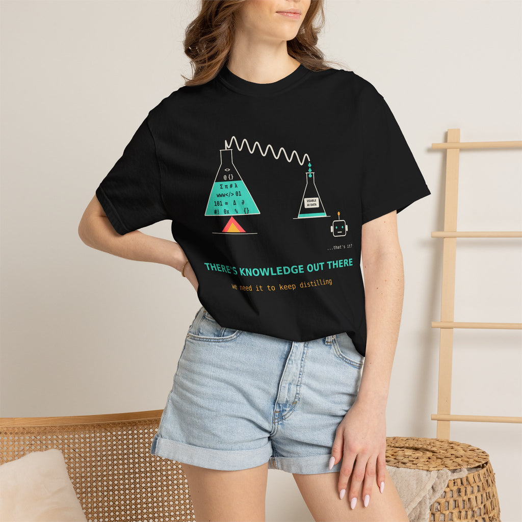 Theres Knowledge Out There Funny AI T-Shirt, Data Science Meme Tee, Machine Learning Gift, Programmer Tech Humor Nerd Shirt for Coders
