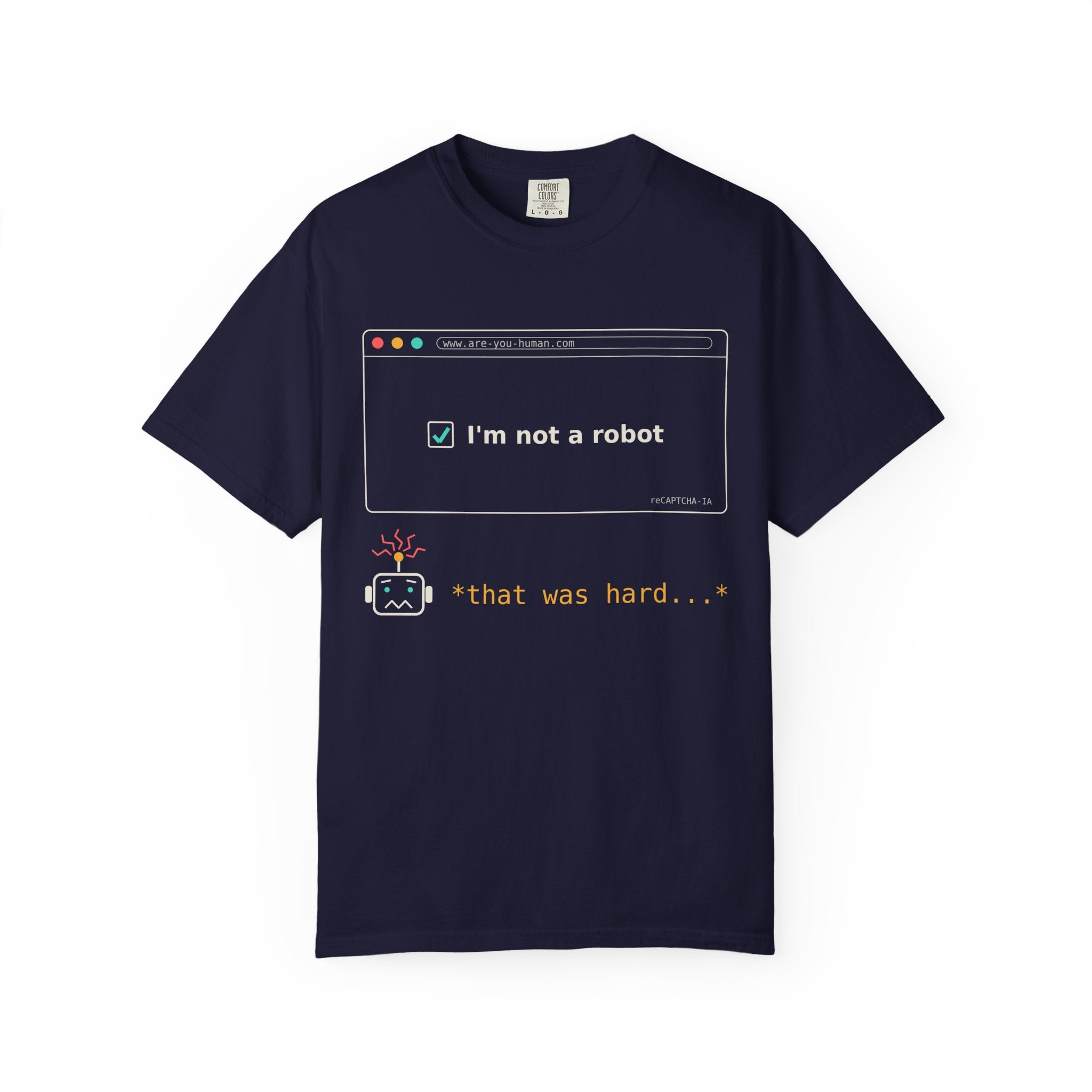 I'm Not a Robot Funny AI T-Shirt, CAPTCHA Meme Tee, Prompt Engineer Gift, Programmer Developer Shirt, AI Humor for Coders and Nerds
