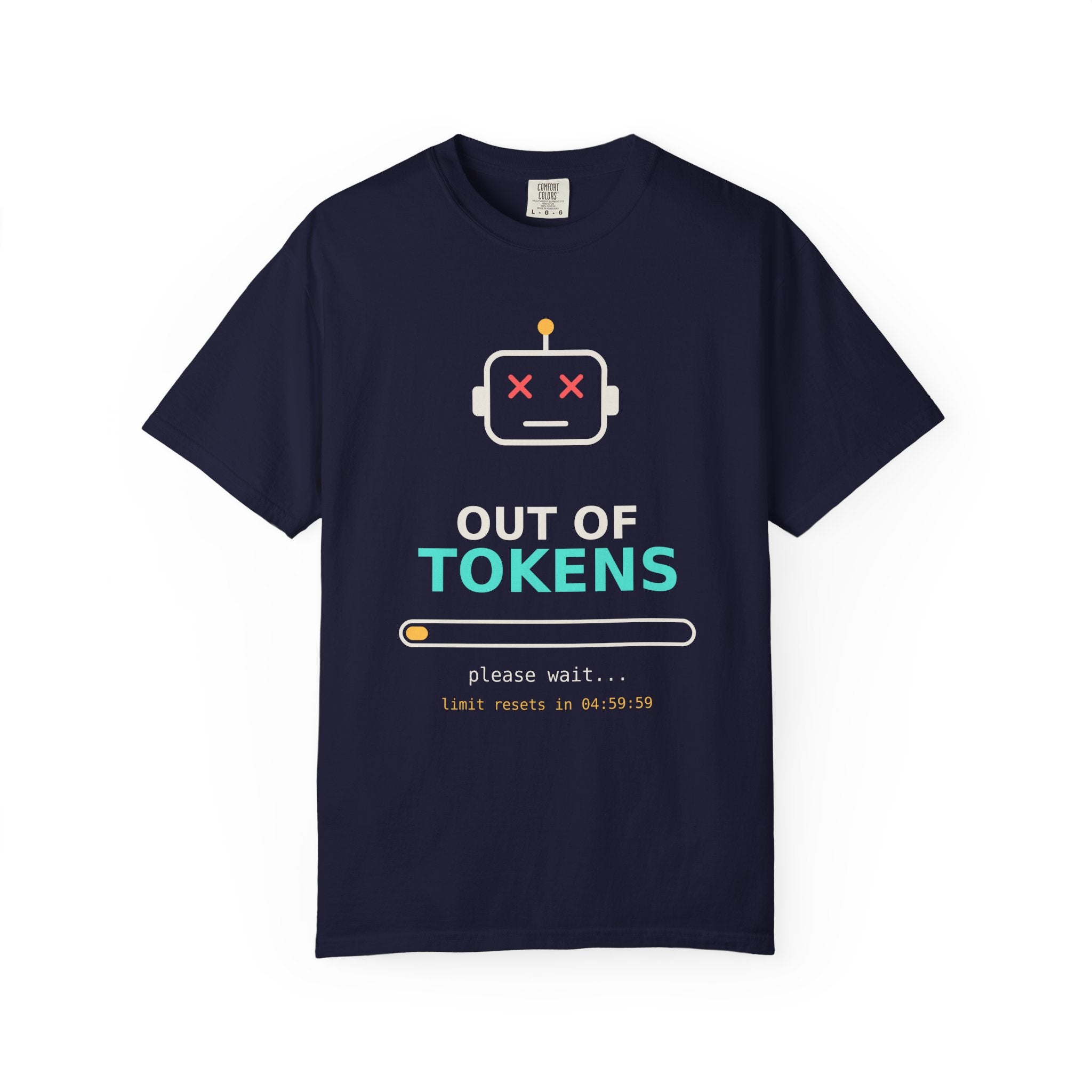 Out of Tokens Funny AI T-Shirt, Prompt Engineer Gift, Programmer Developer Tee, AI Meme Shirt for Coders, Machine Learning Tech Humor