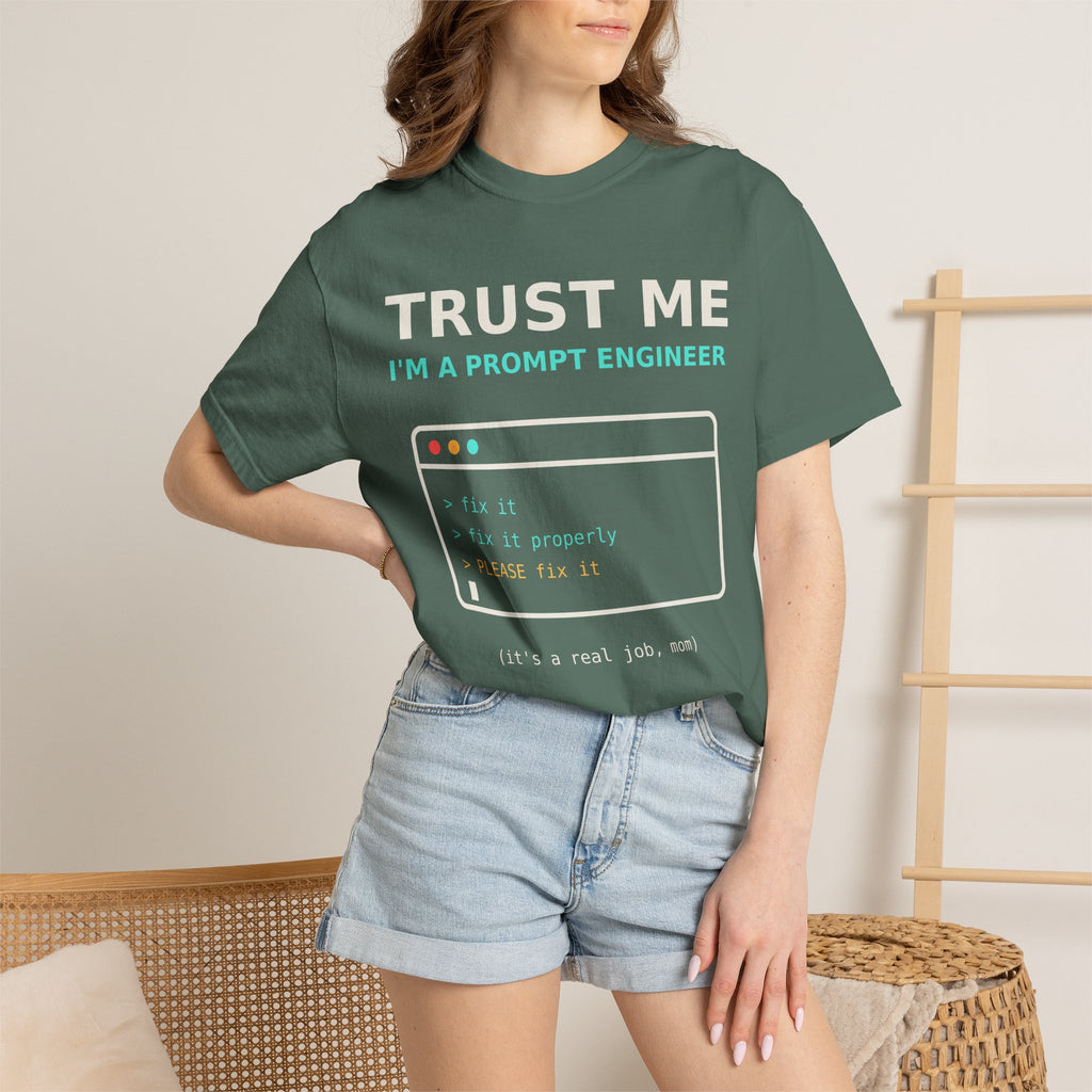 Trust Me I'm a Prompt Engineer Funny T-Shirt, AI Developer Gift, Programmer Tee, Coding Humor Shirt, Software Engineer AI Meme for Nerds