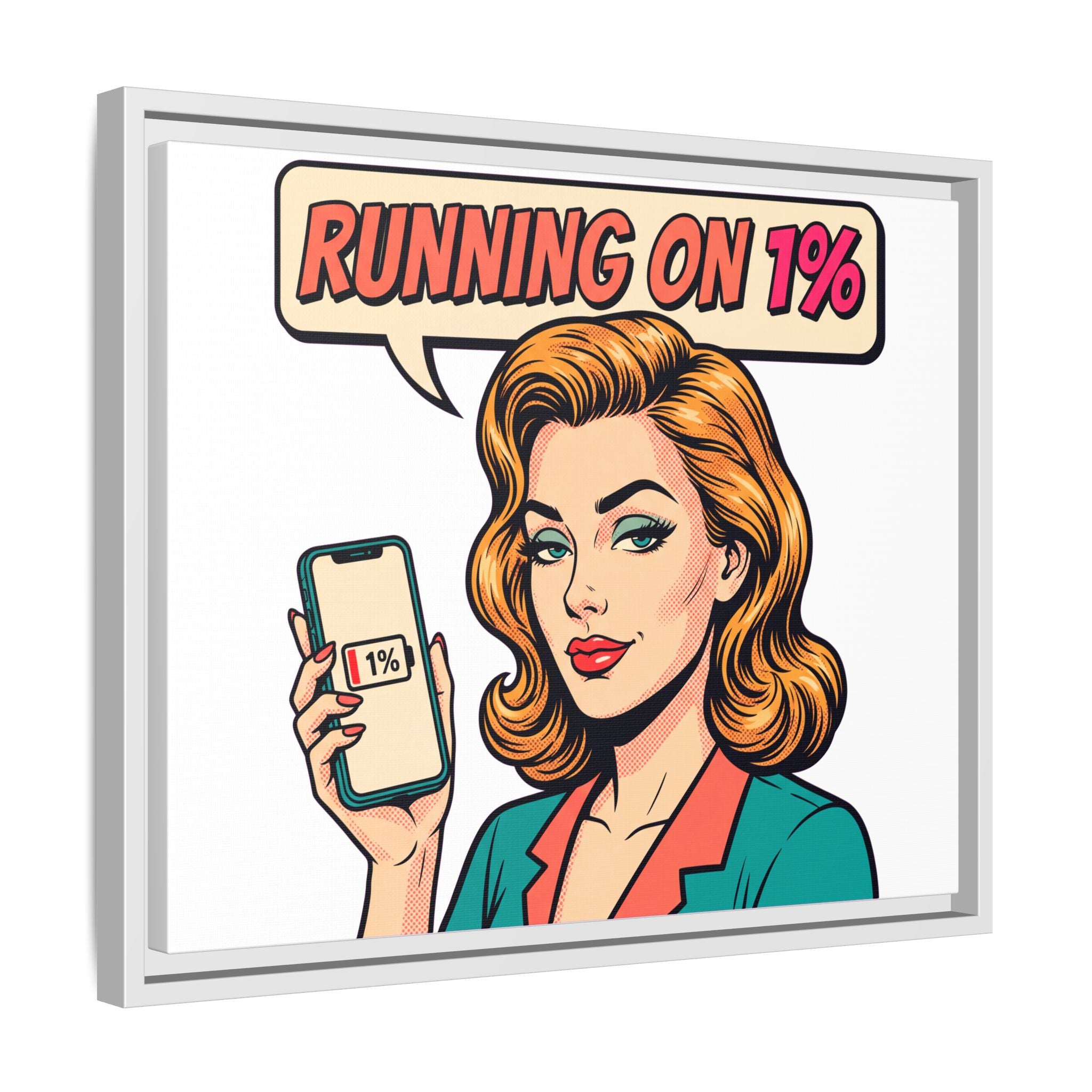 Running on 1% Pop Art Woman Matte Canvas