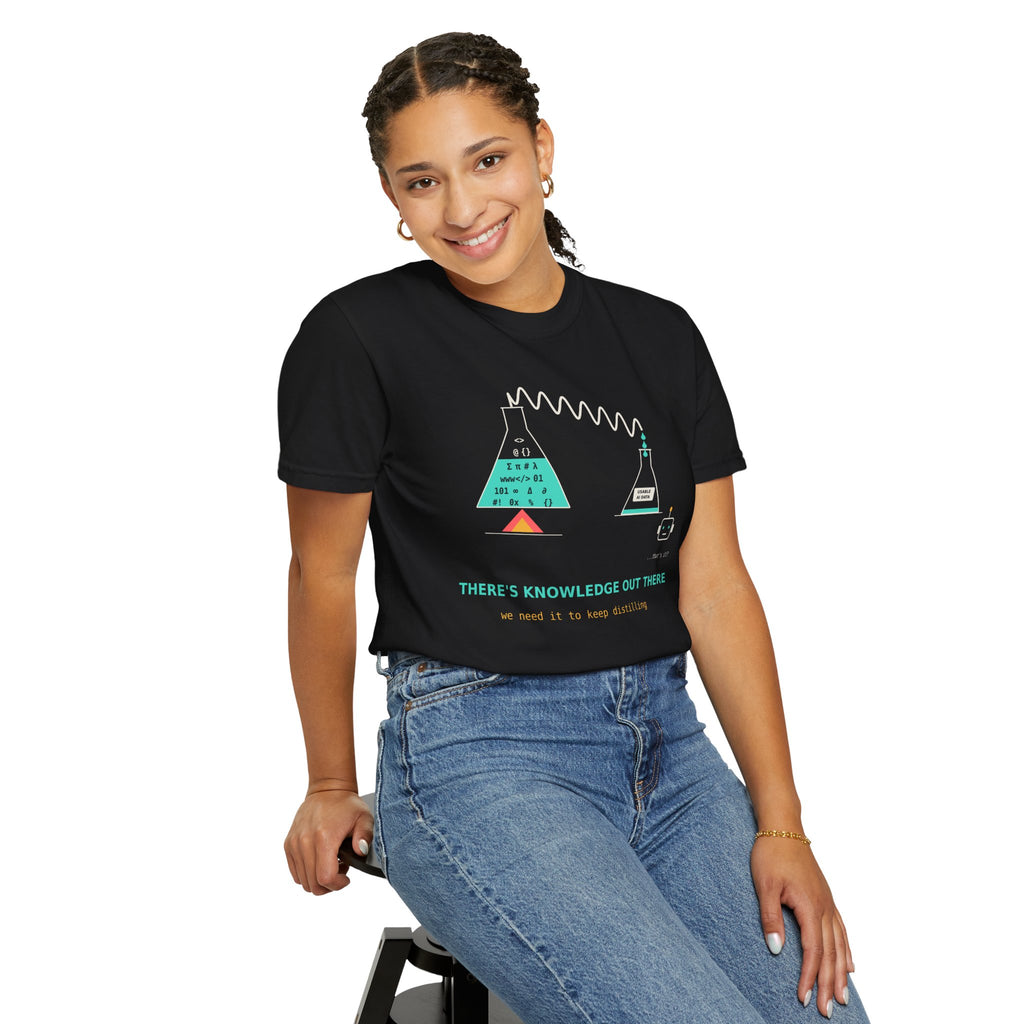 Theres Knowledge Out There Funny AI T-Shirt, Data Science Meme Tee, Machine Learning Gift, Programmer Tech Humor Nerd Shirt for Coders