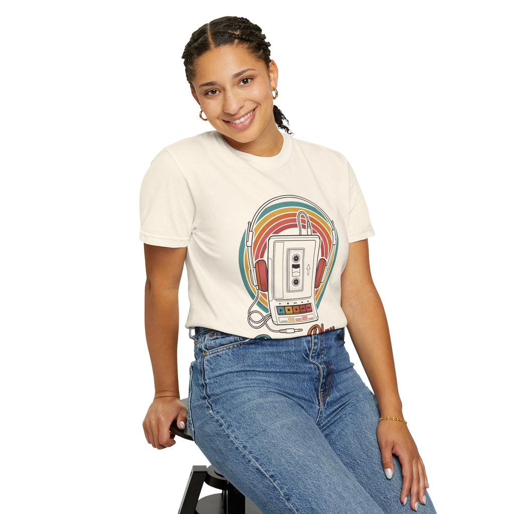Retro Cassette Mixtape Press Play T-shirt | Vintage Walkman Headphones 80s 90s