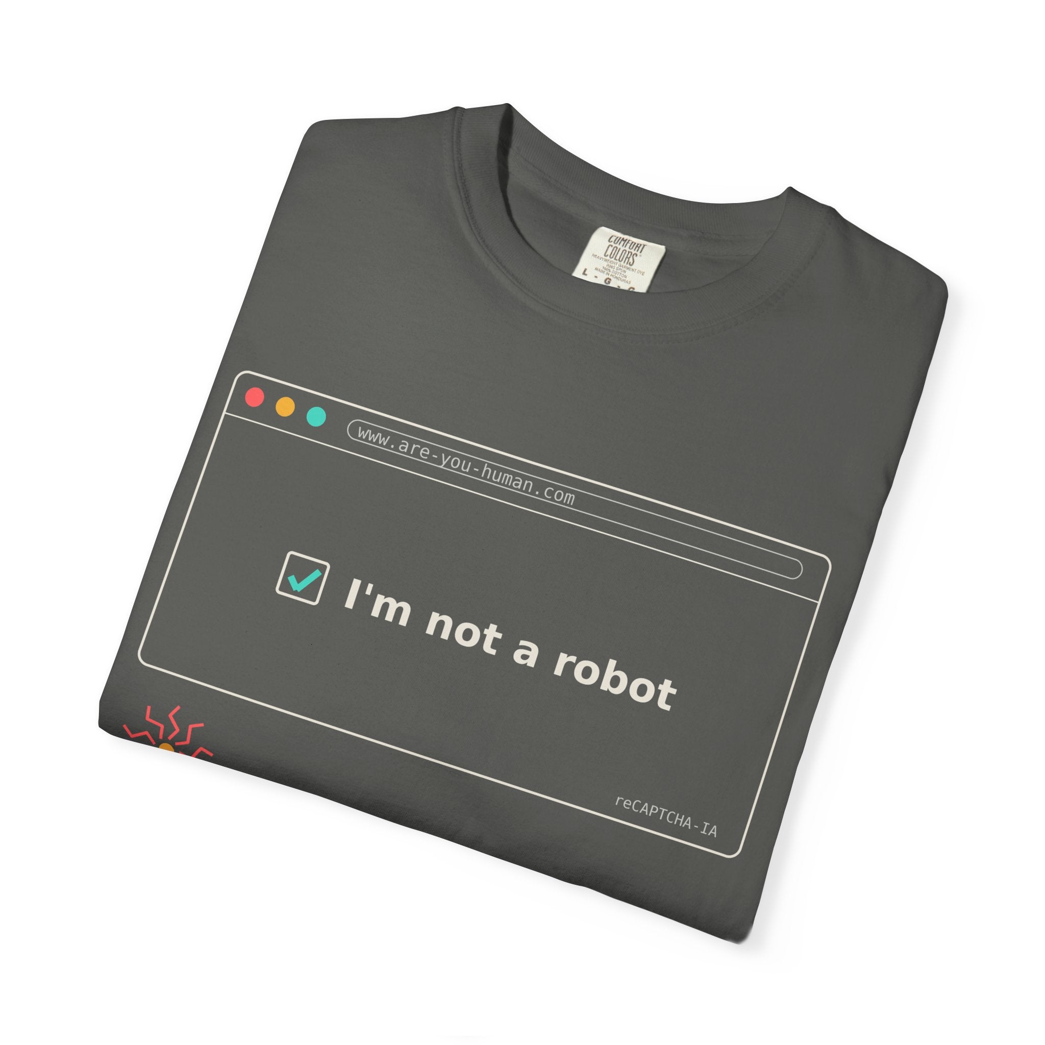 I'm Not a Robot Funny AI T-Shirt, CAPTCHA Meme Tee, Prompt Engineer Gift, Programmer Developer Shirt, AI Humor for Coders and Nerds