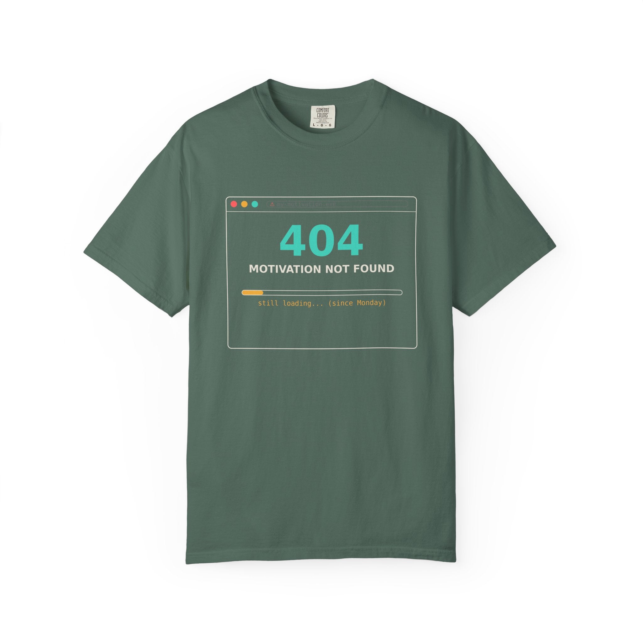 404 Motivation Not Found Funny T Shirt, Sarcastic Meme Tee, Programmer Gift, Tech Humor Shirt, Lazy Monday Nerd Gift for Coders