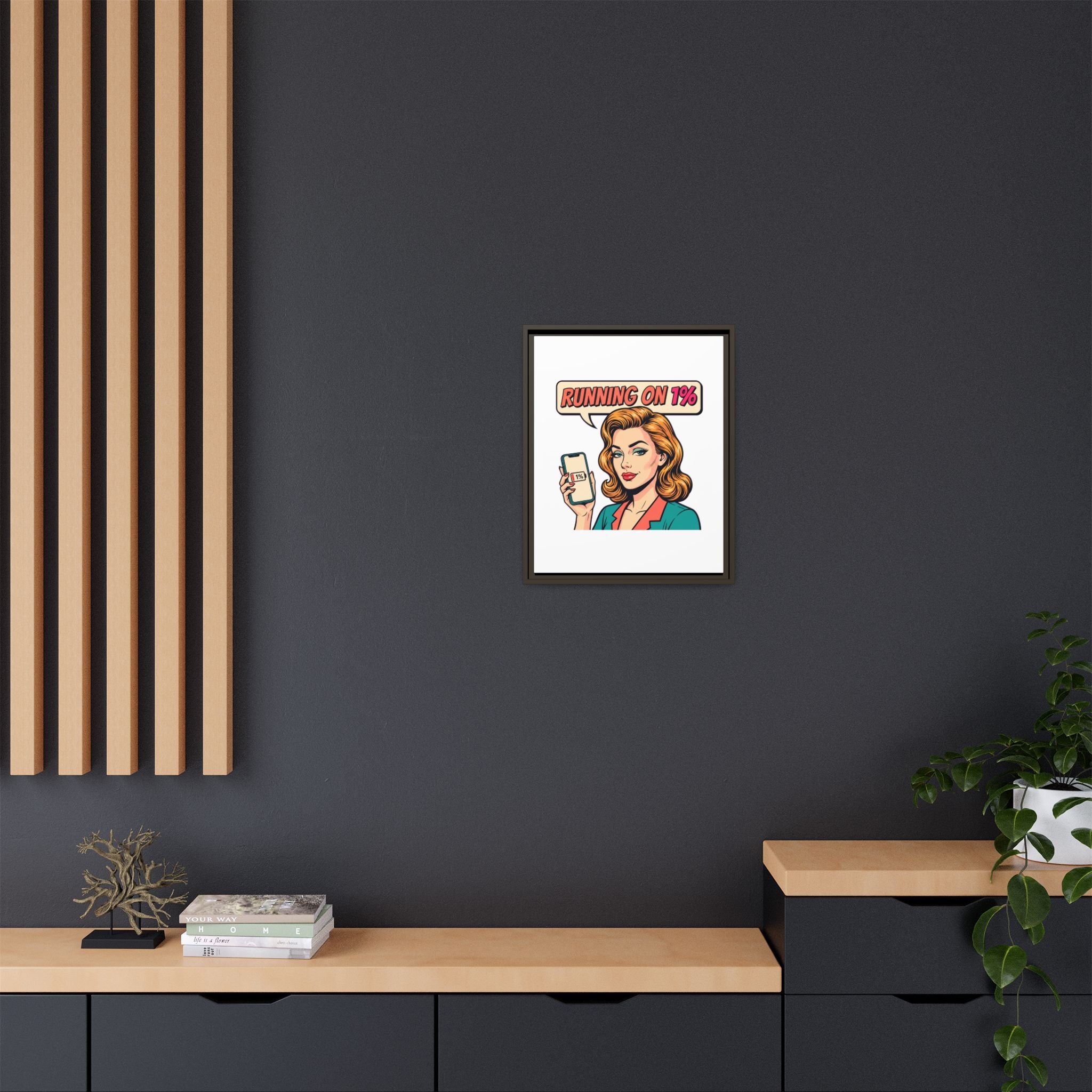 Running on 1% Pop Art Woman Matte Canvas