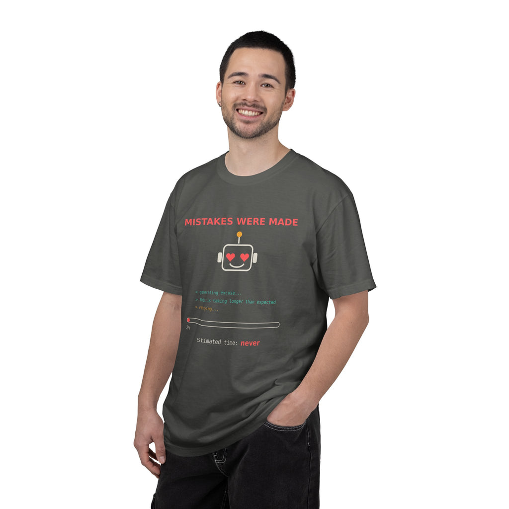 Mistakes Were Made Funny Excuse T-Shirt, AI Generating Excuse Meme Tee, Sarcastic Guilty Humor Shirt, Funny Gift for Him Her, Nerd Tee