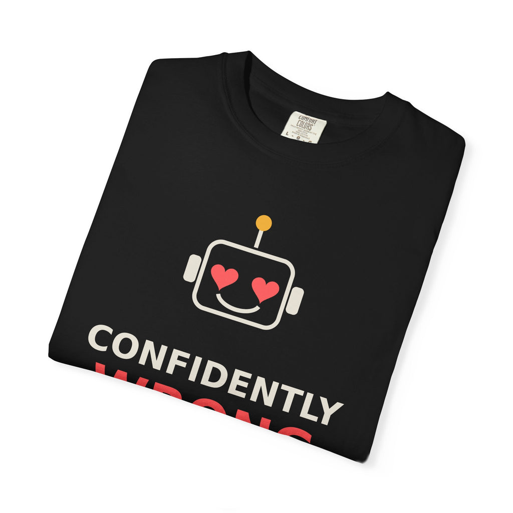 Confidently Wrong Funny AI T Shirt, AI Hallucination Meme Tee, Programmer Gift, Tech Humor Shirt, Chatbot Robot Nerd Gift for Coders