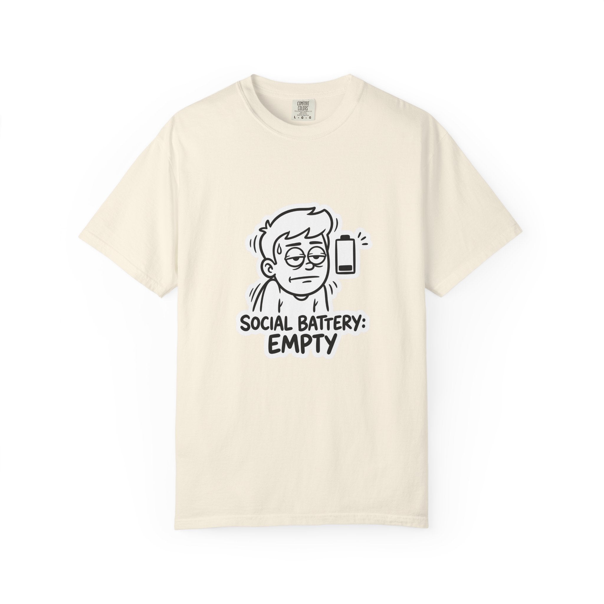 Social Battery Empty T-shirt | Introvert Humor Tee, Low Battery Graphic