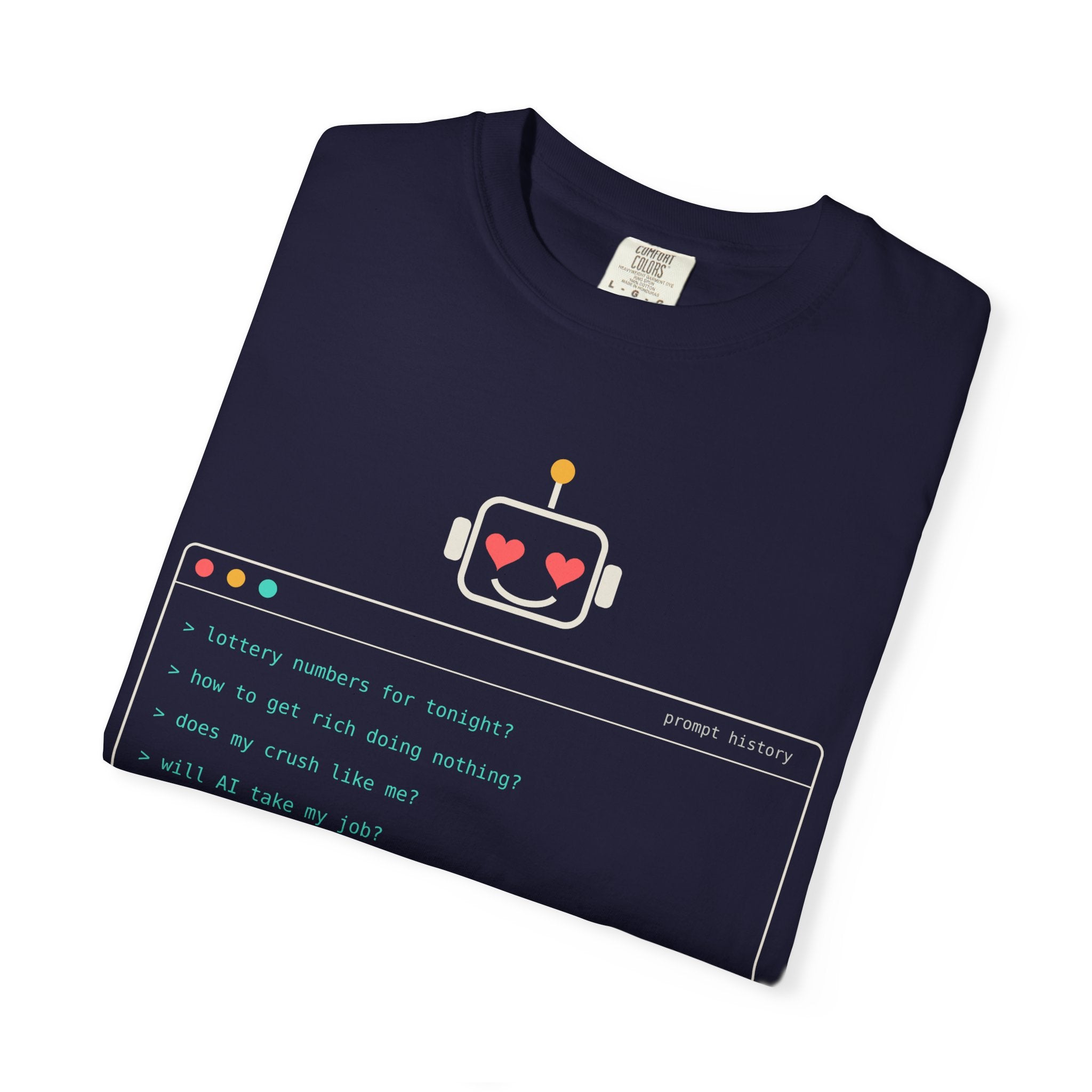 What We Ask AI Funny Meme T-Shirt, Lottery Numbers Crush Questions Tee, AI Humor Shirt, Programmer Nerd Gift, Tech Lover Gift for Coders