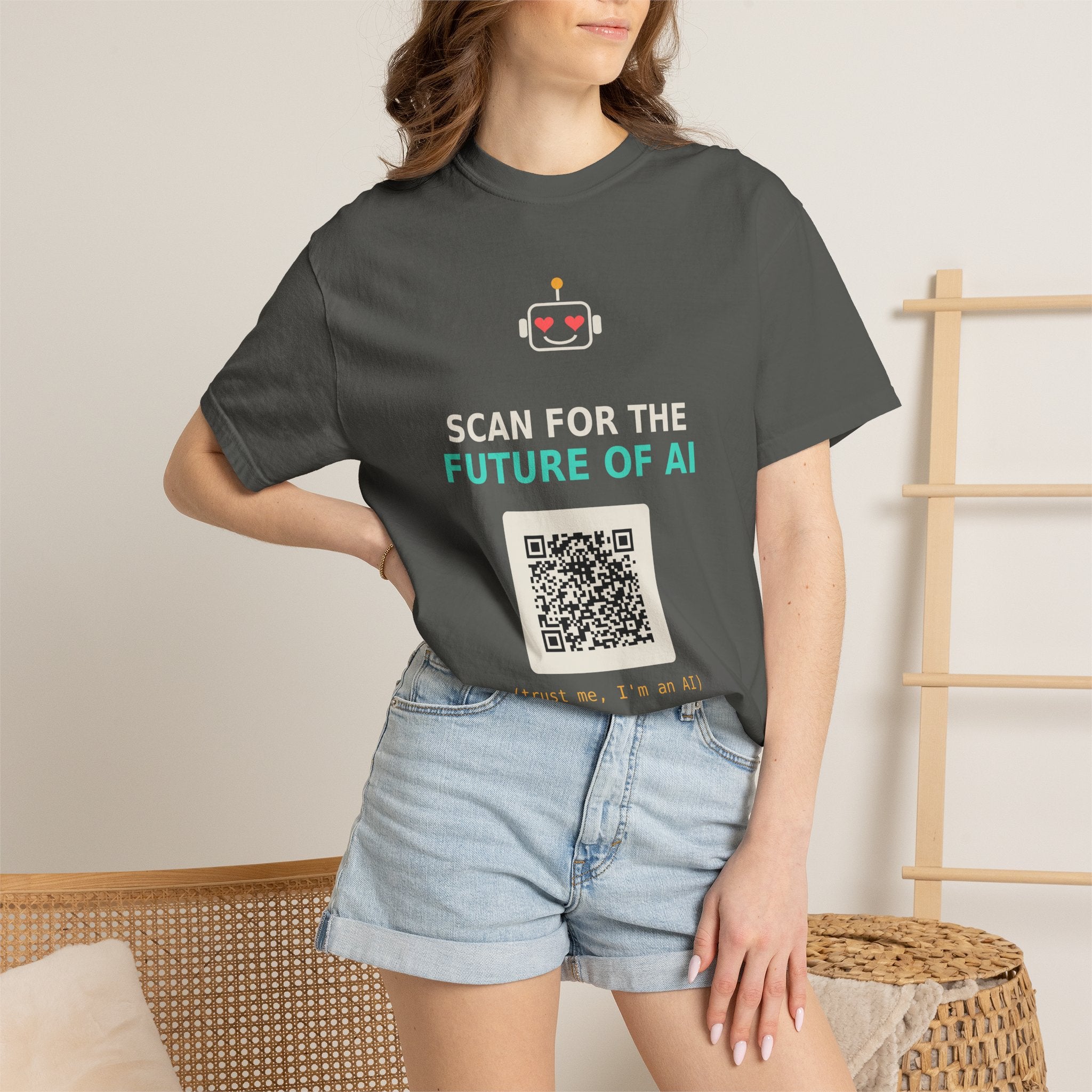 Scan for the Future of AI Funny QR Code T Shirt, Prank Meme Tee, Programmer Gift, Tech Humor Shirt, Nerd Gift for Coders and AI Fans