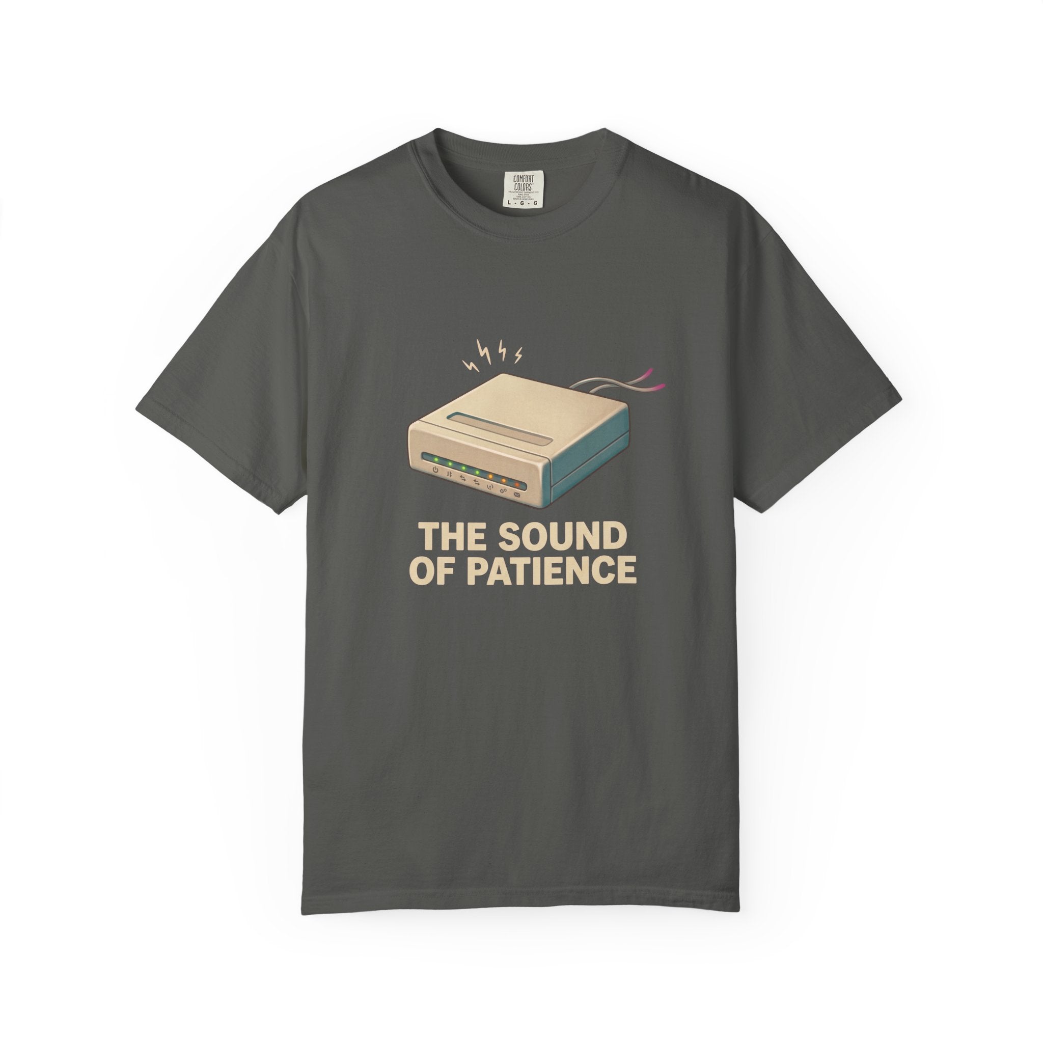 Retro Modem Illustration The Sound of Patience T-Shirt | Tech Nostalgia Tee