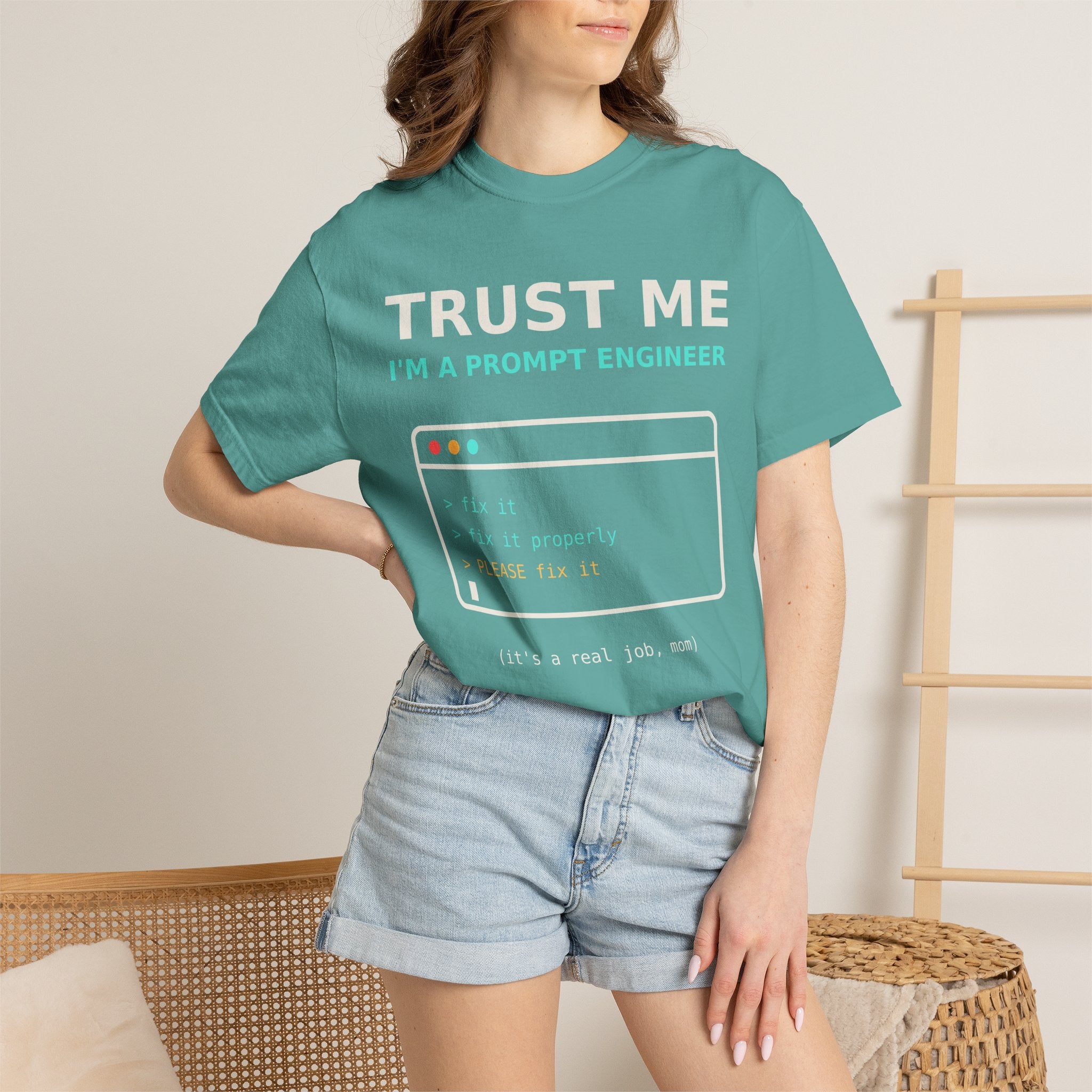 Trust Me I'm a Prompt Engineer Funny T-Shirt, AI Developer Gift, Programmer Tee, Coding Humor Shirt, Software Engineer AI Meme for Nerds