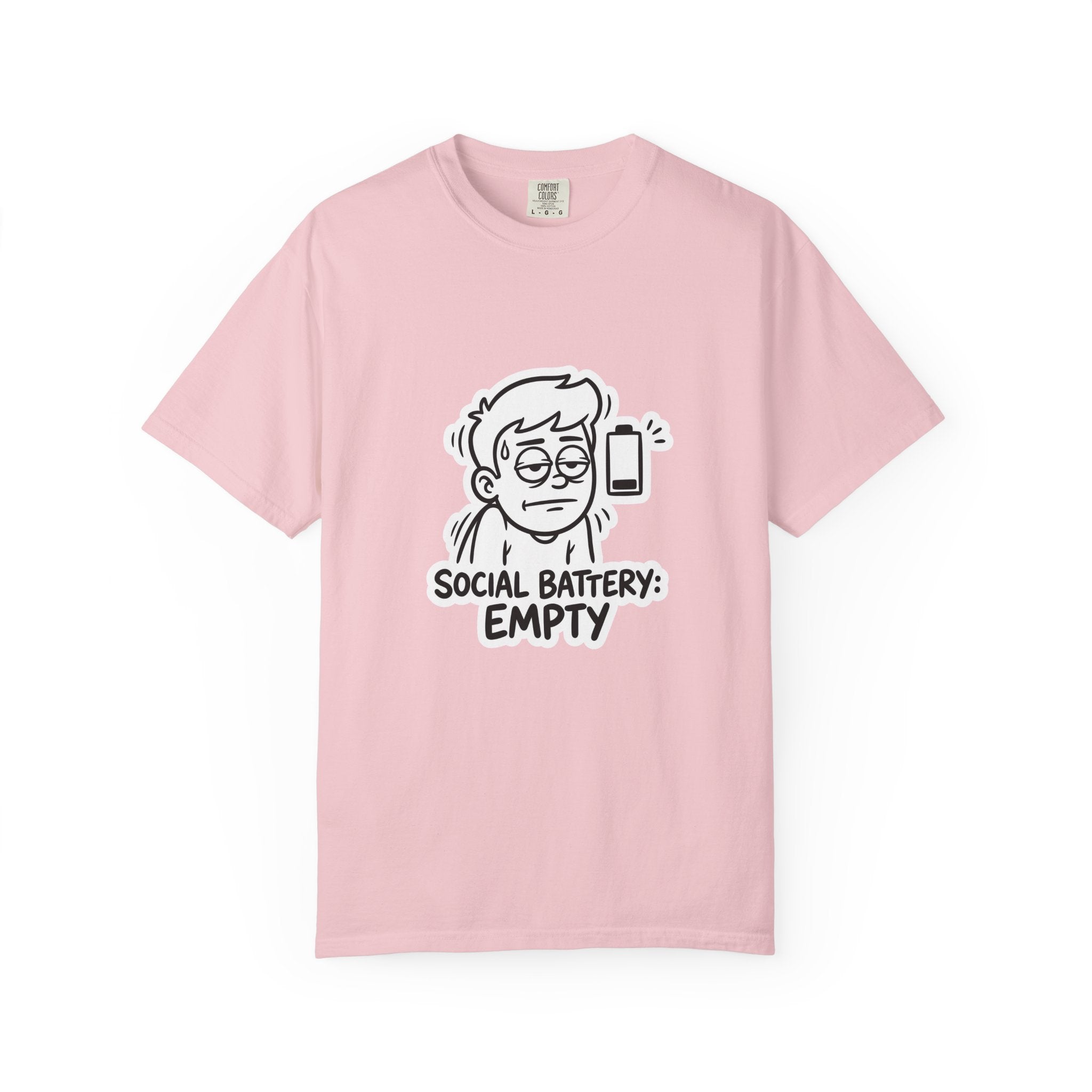 Social Battery Empty T-shirt | Introvert Humor Tee, Low Battery Graphic