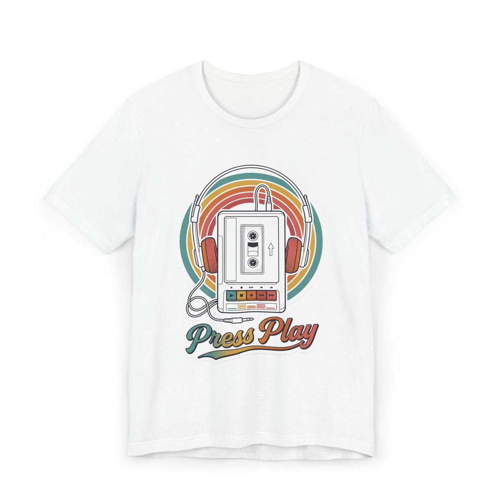 Retro Cassette 'Press Play' T‑Shirt