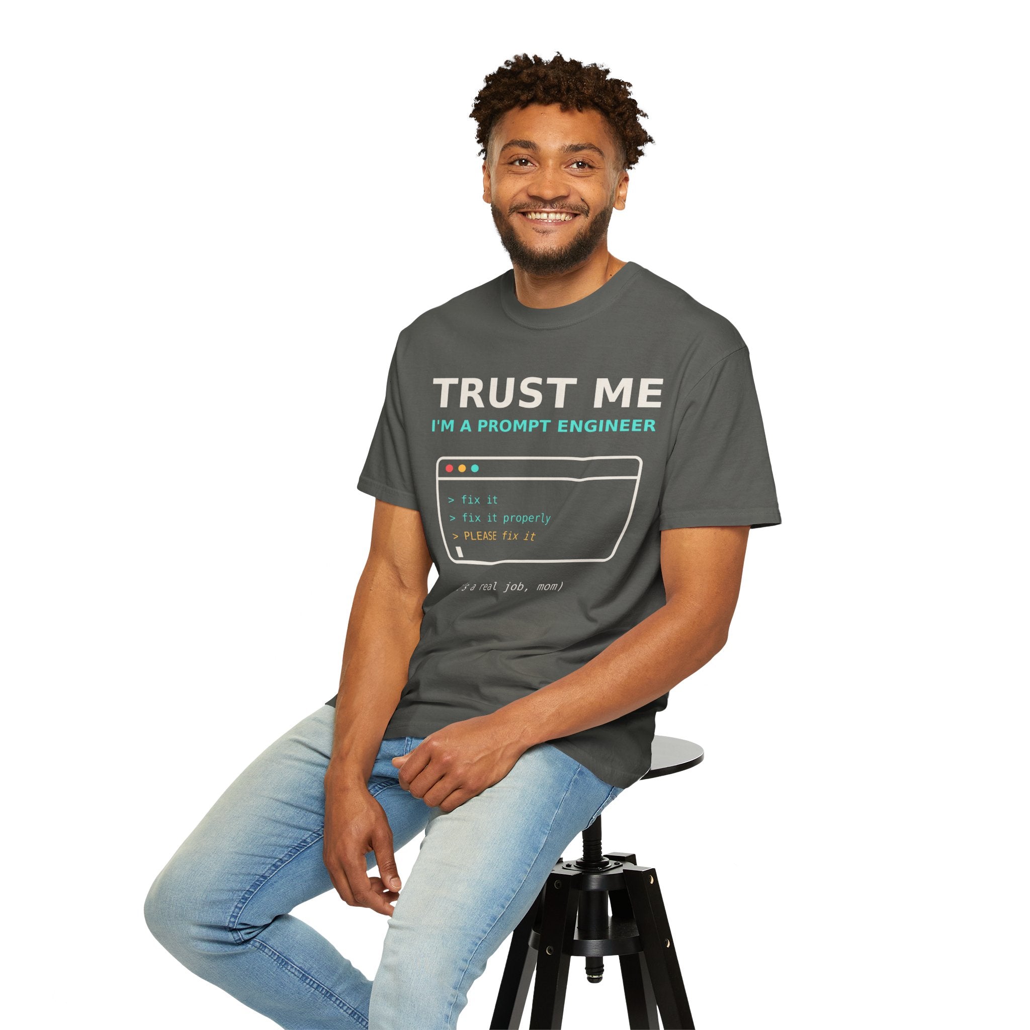 Trust Me I'm a Prompt Engineer Funny T-Shirt, AI Developer Gift, Programmer Tee, Coding Humor Shirt, Software Engineer AI Meme for Nerds